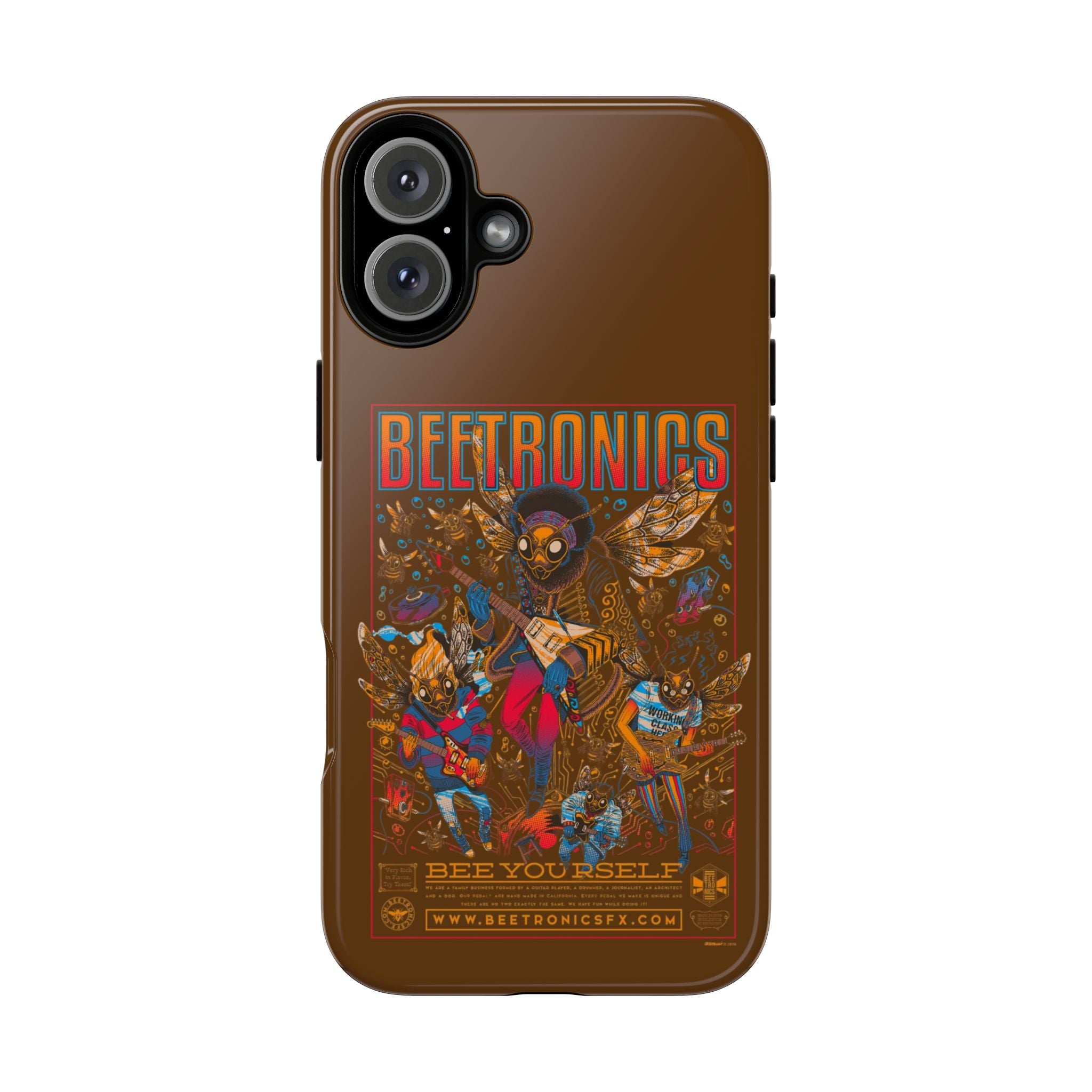BeeTronics Rock Band – Psychedelic Bee Guitarist iPhone Case