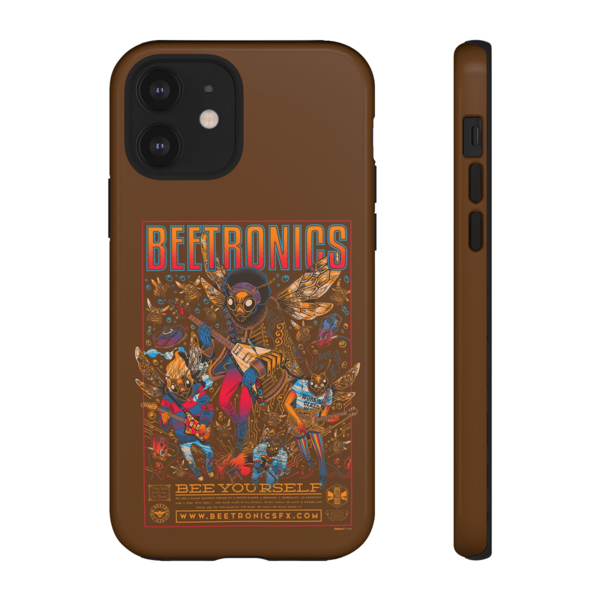 BeeTronics Rock Band – Psychedelic Bee Guitarist iPhone Case