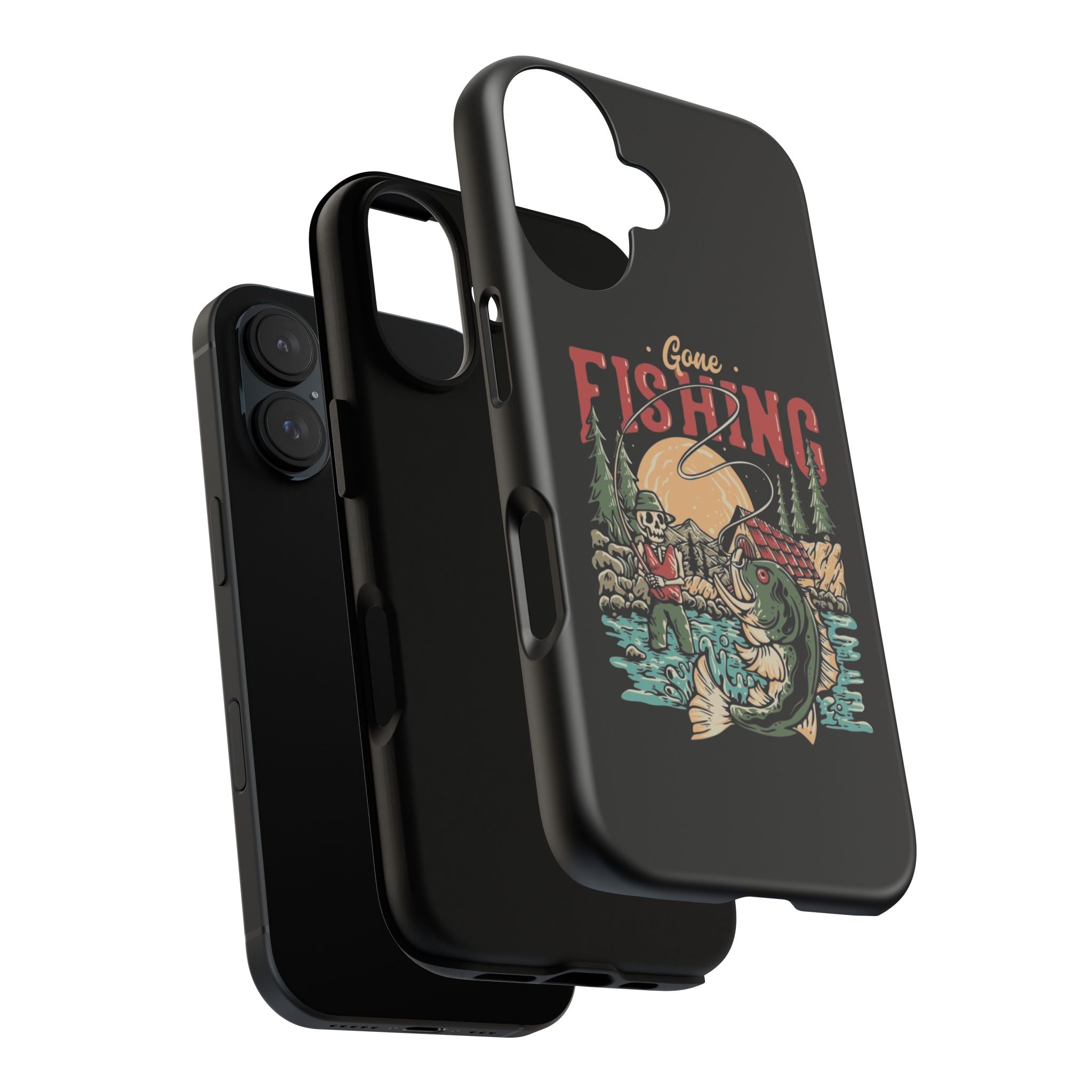 Gone Fishing Skeleton – Vintage Angler iPhone Case