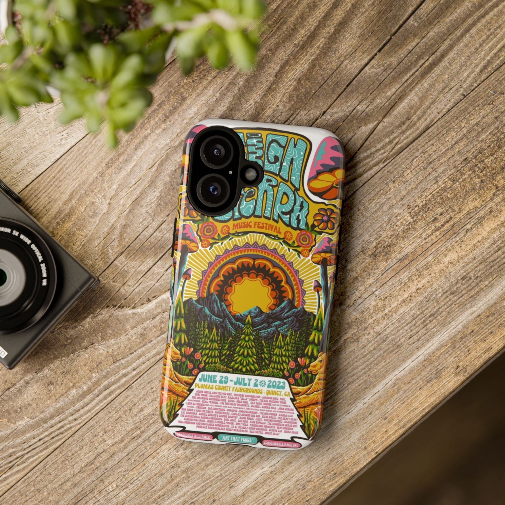 Psychedelic Festival Forest – Retro Mushroom Tough iPhone Case