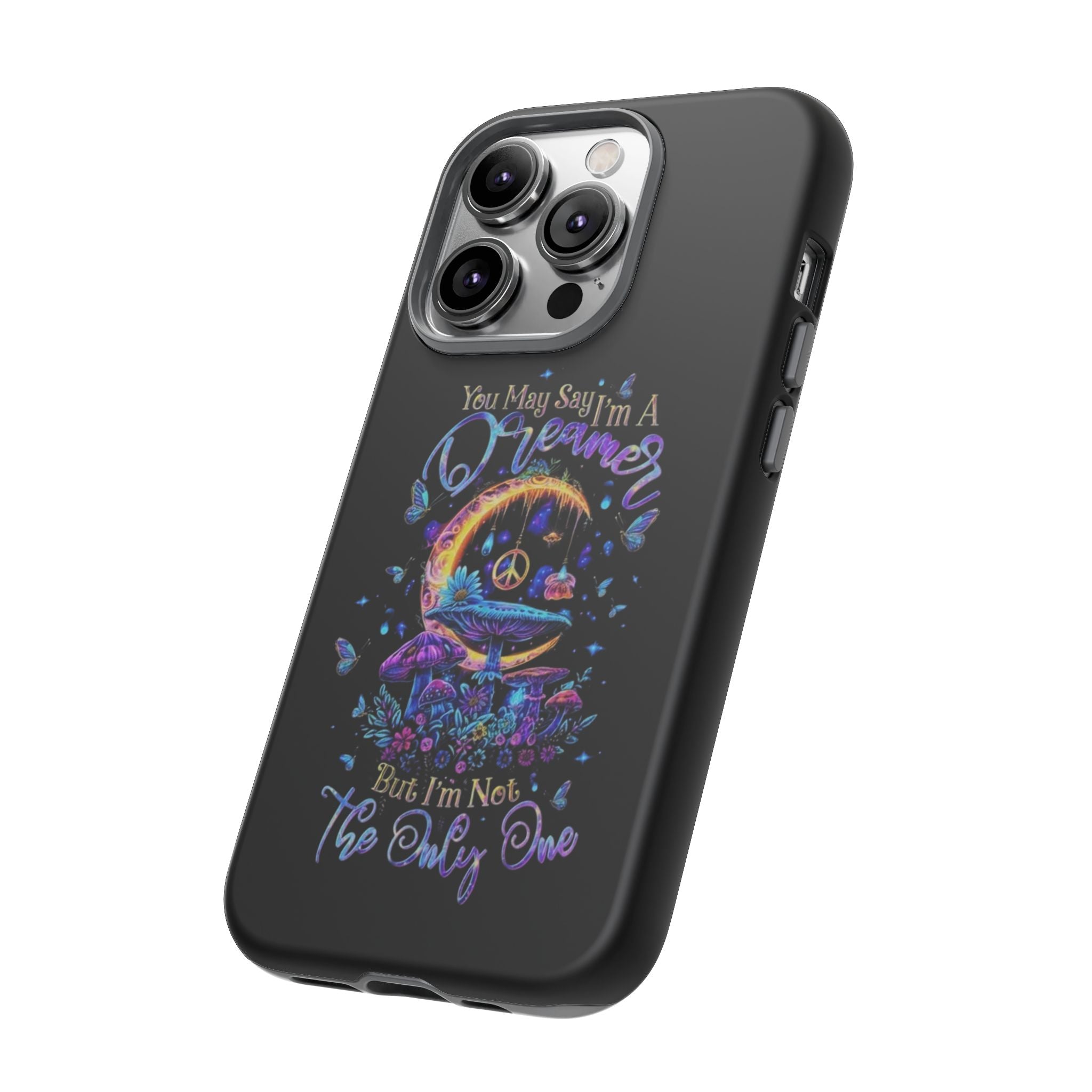Dreamer Moon & Mushrooms – Neon Psychedelic iPhone Case
