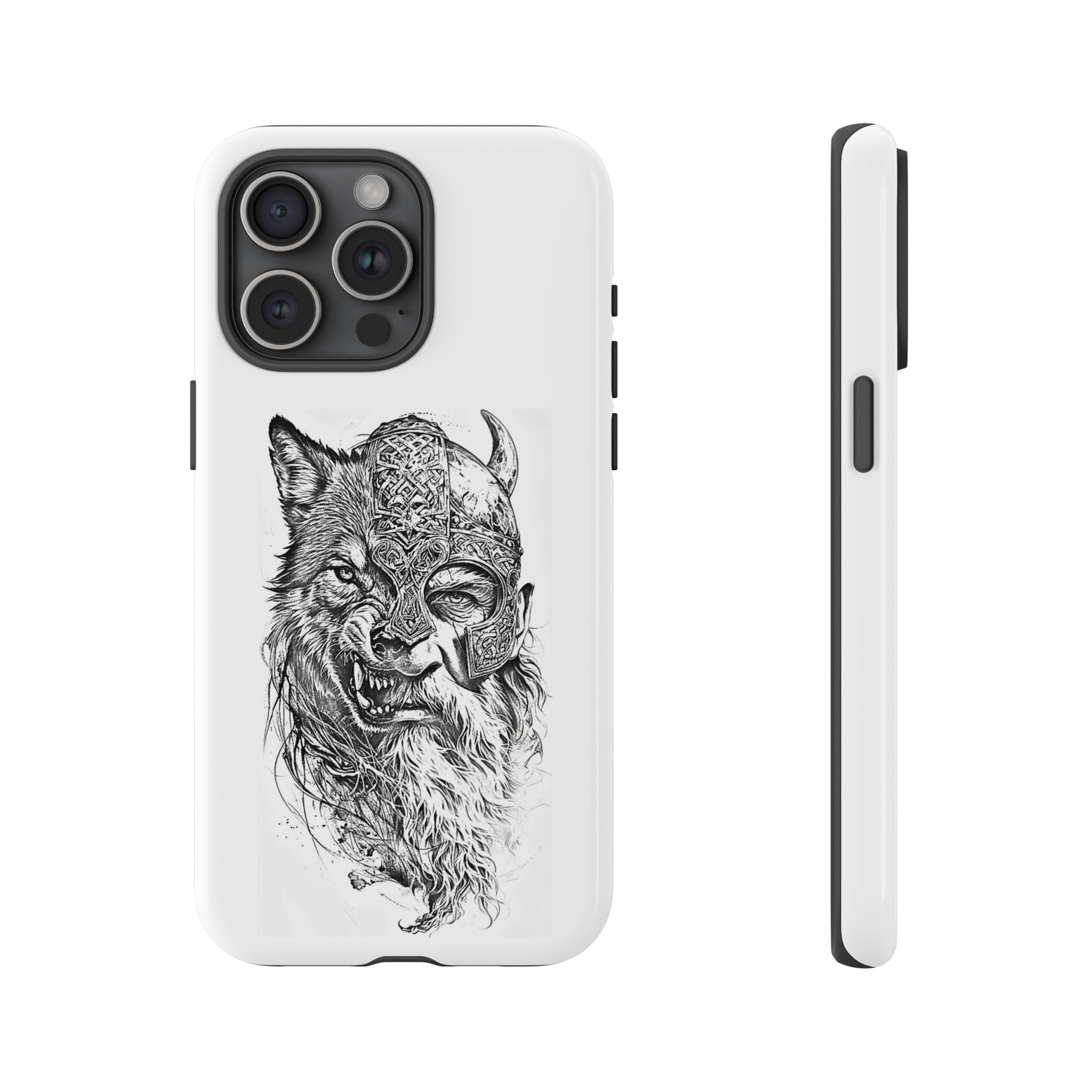 Viking Wolf Spirit – Norse Warrior Fusion iPhone Case