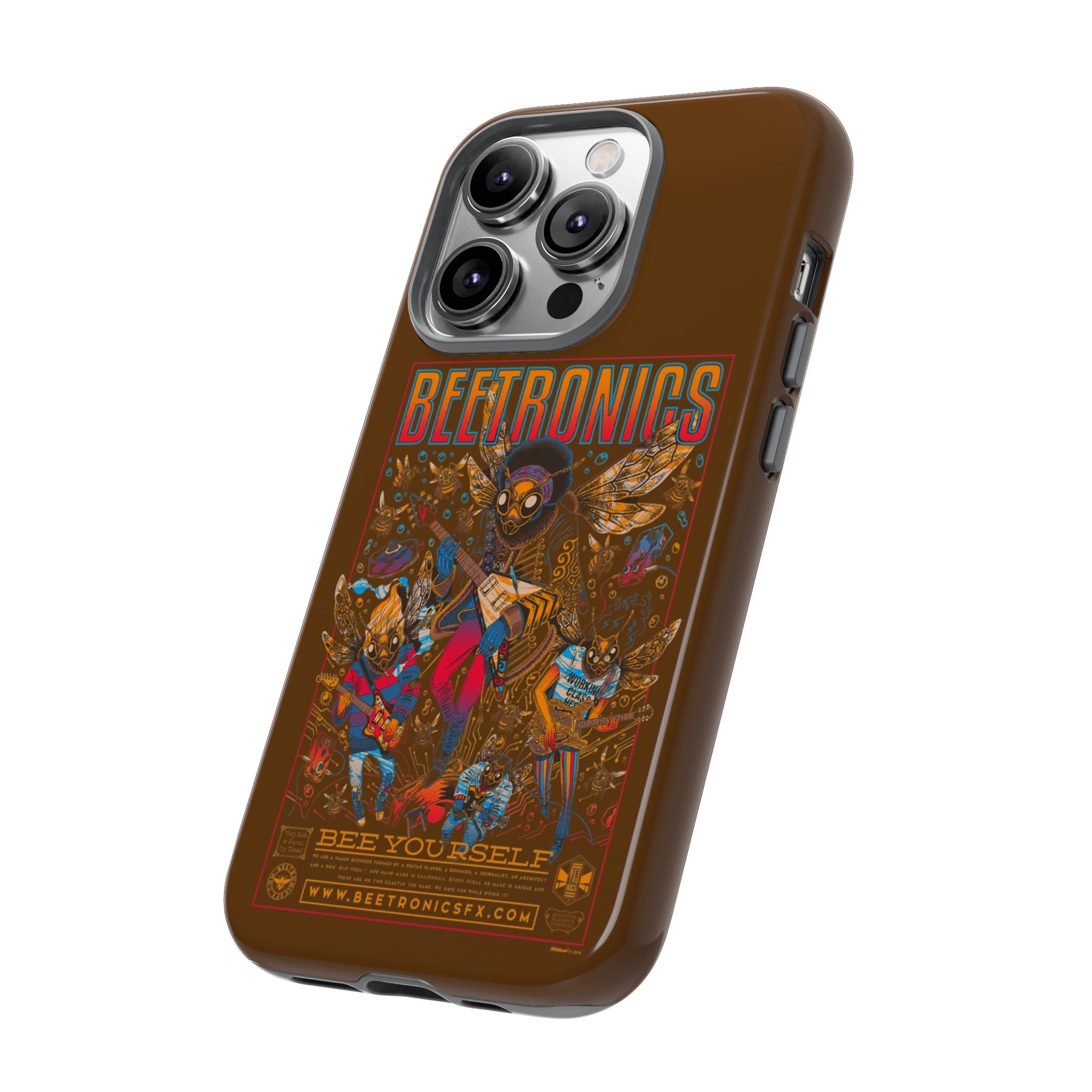 BeeTronics Rock Band – Psychedelic Bee Guitarist iPhone Case