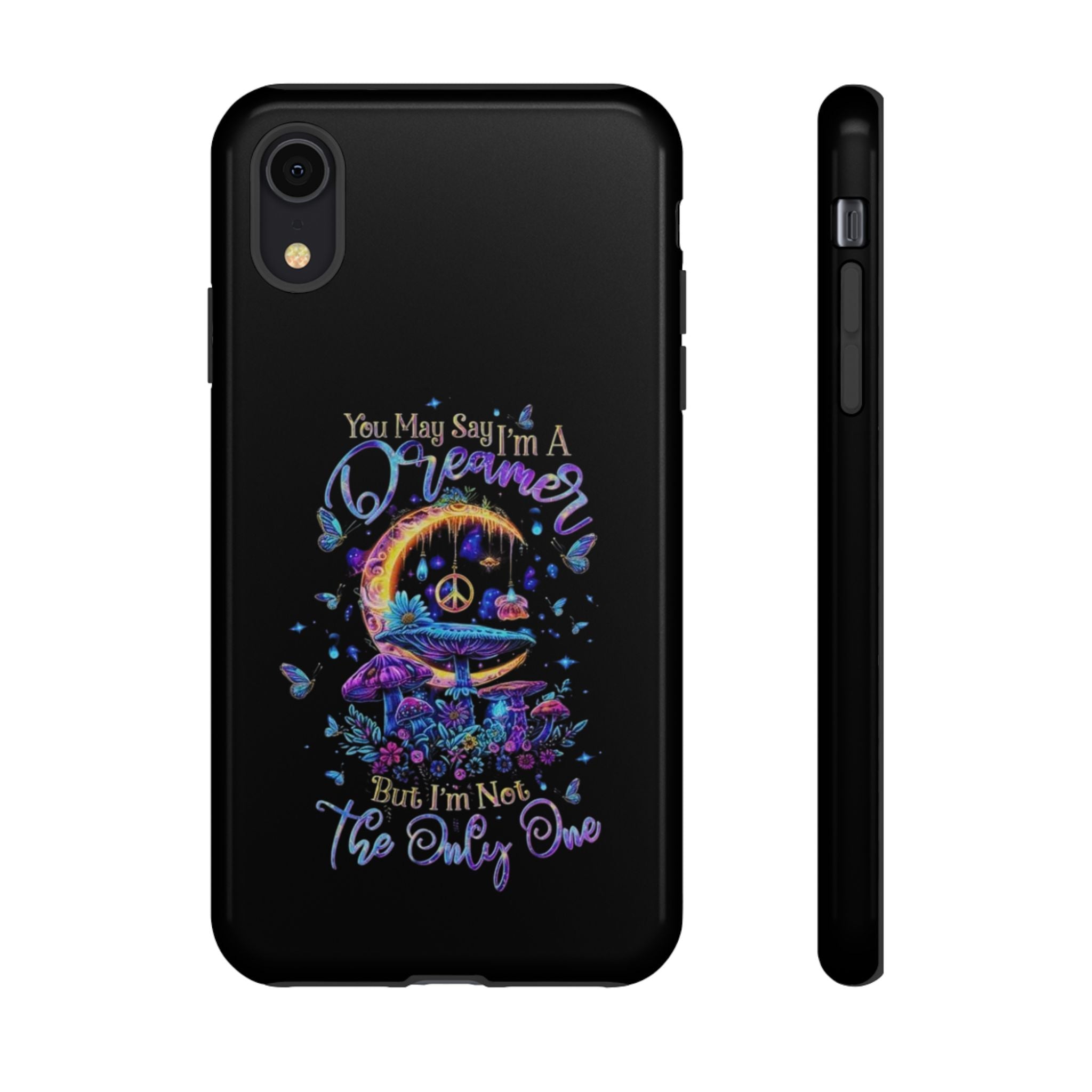 Dreamer Moon & Mushrooms – Neon Psychedelic iPhone Case