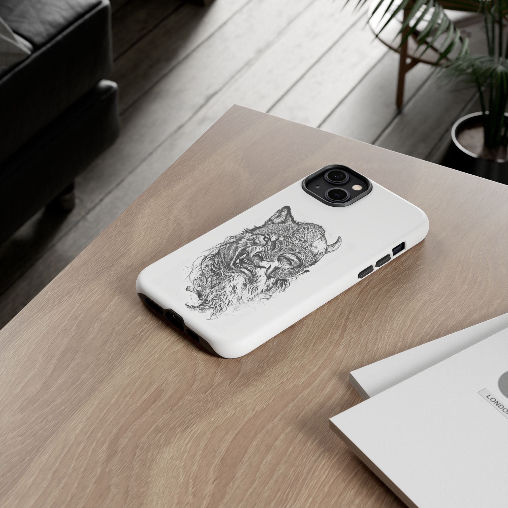 Viking Wolf Spirit – Norse Warrior Fusion iPhone Case