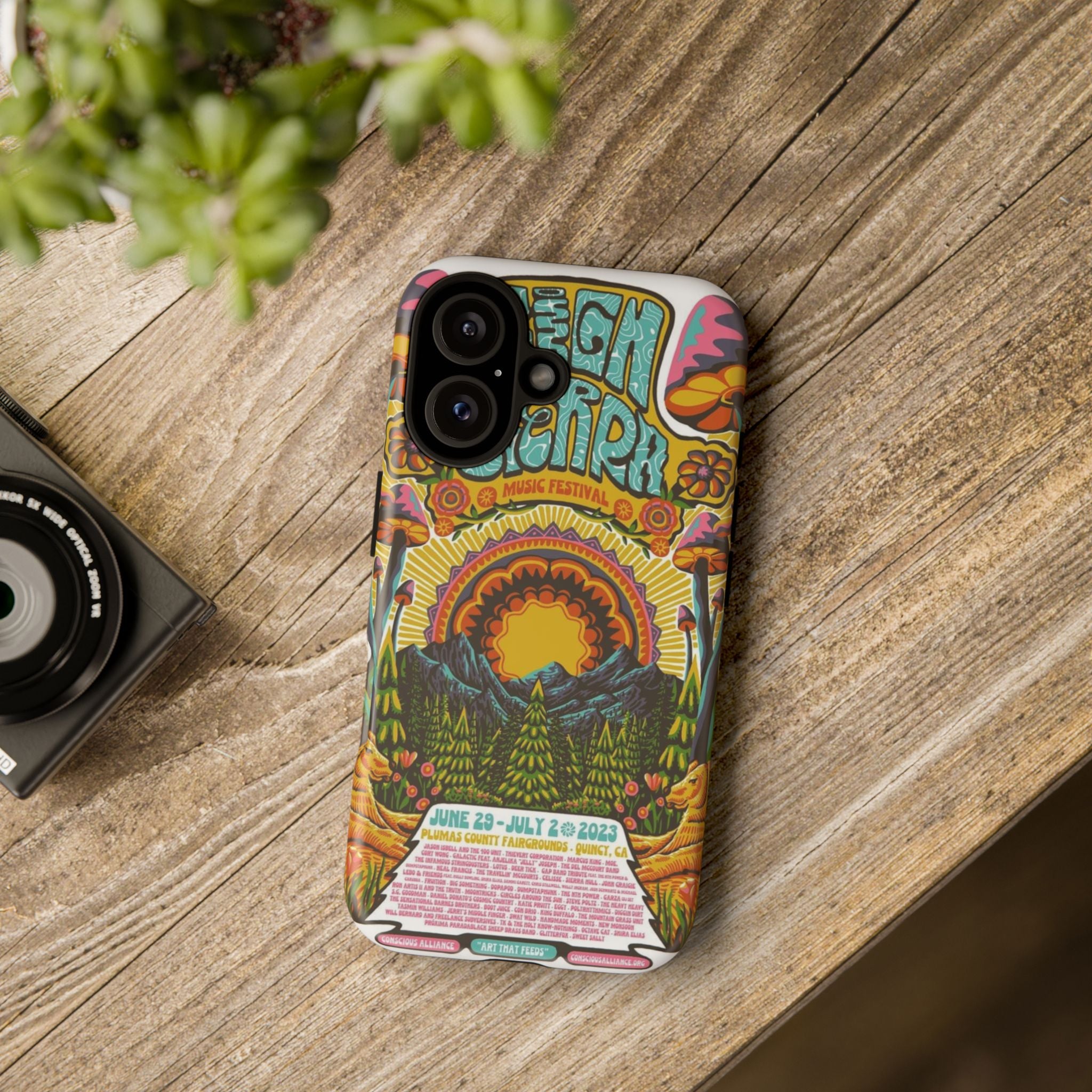 Psychedelic Festival Forest – Retro Mushroom Tough iPhone Case