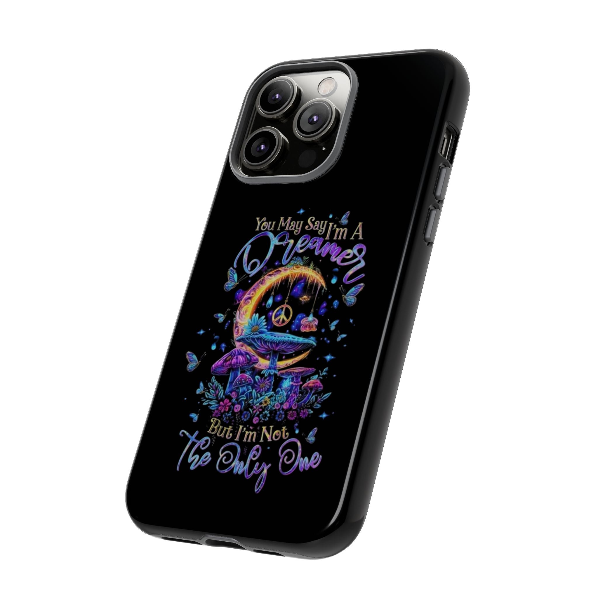 Dreamer Moon & Mushrooms – Neon Psychedelic iPhone Case