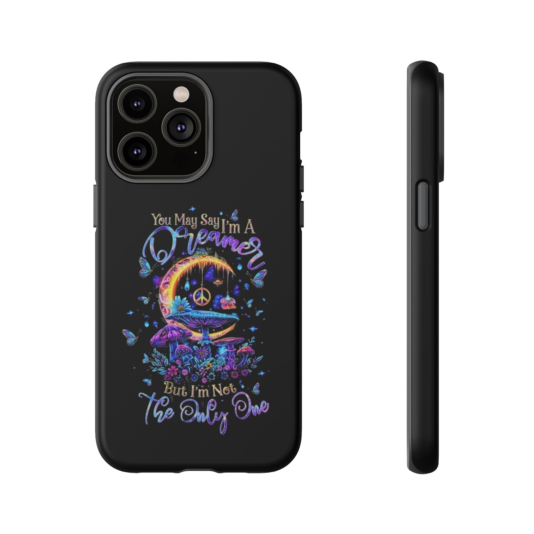 Dreamer Moon & Mushrooms – Neon Psychedelic iPhone Case