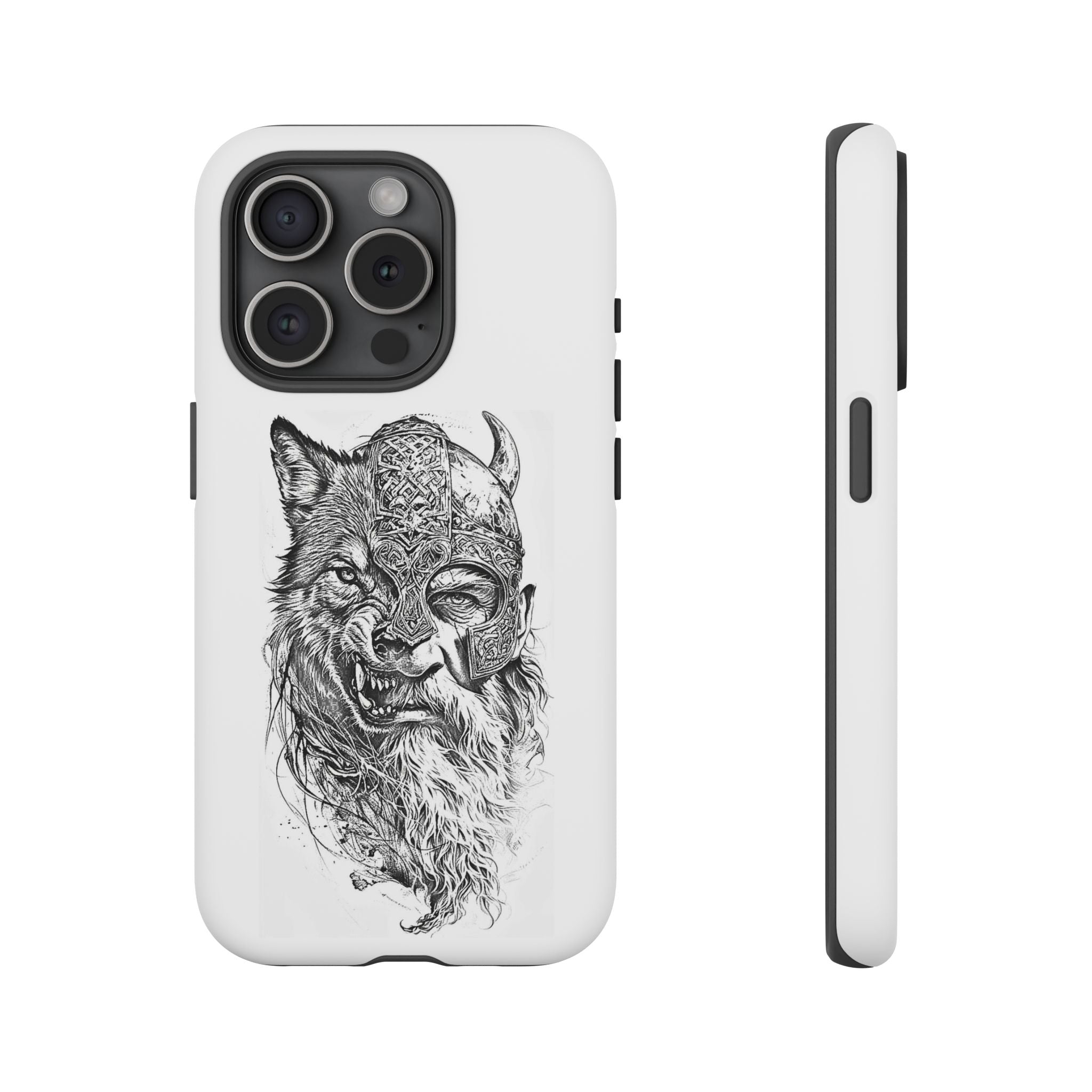 Viking Wolf Spirit – Norse Warrior Fusion iPhone Case