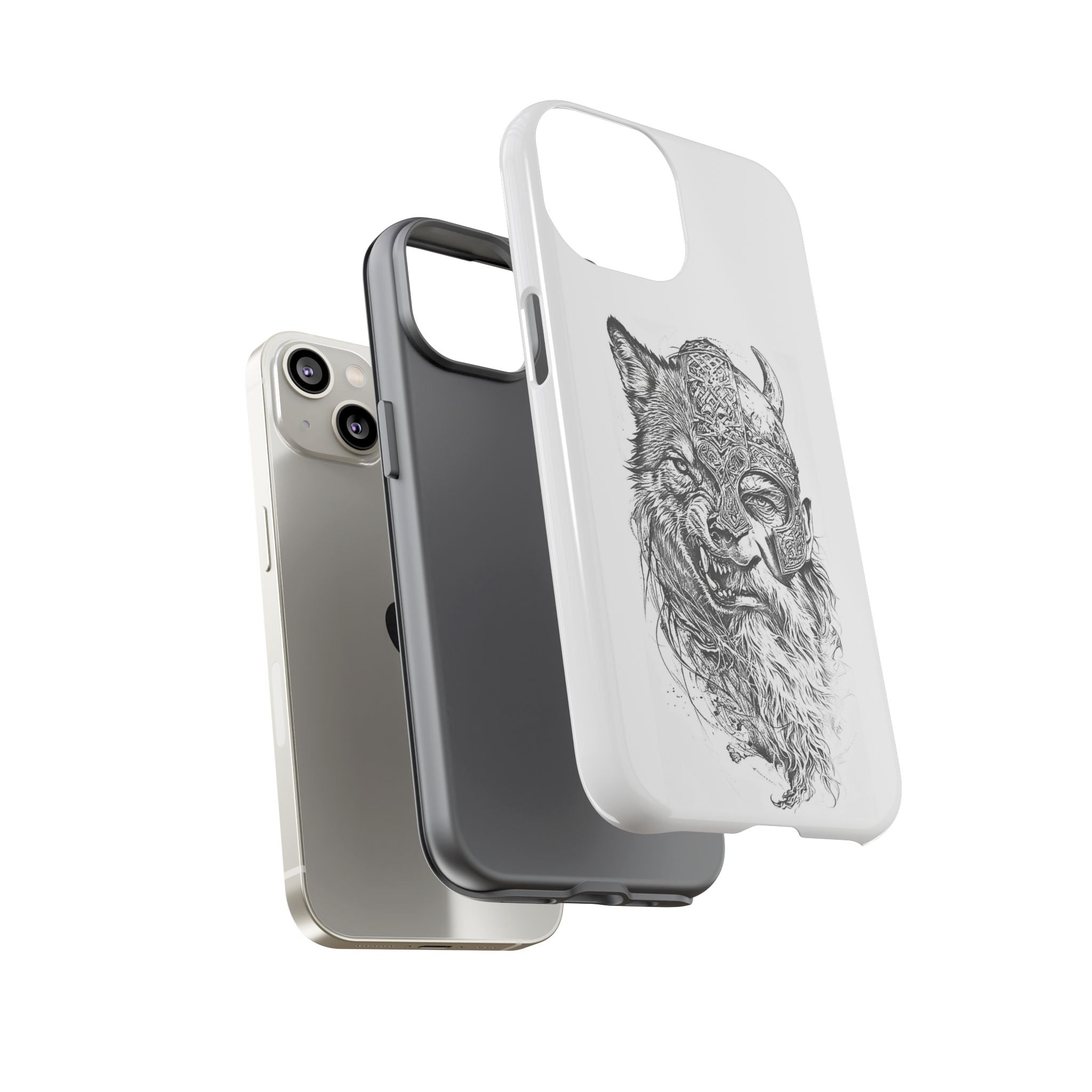 Viking Wolf Spirit – Norse Warrior Fusion iPhone Case