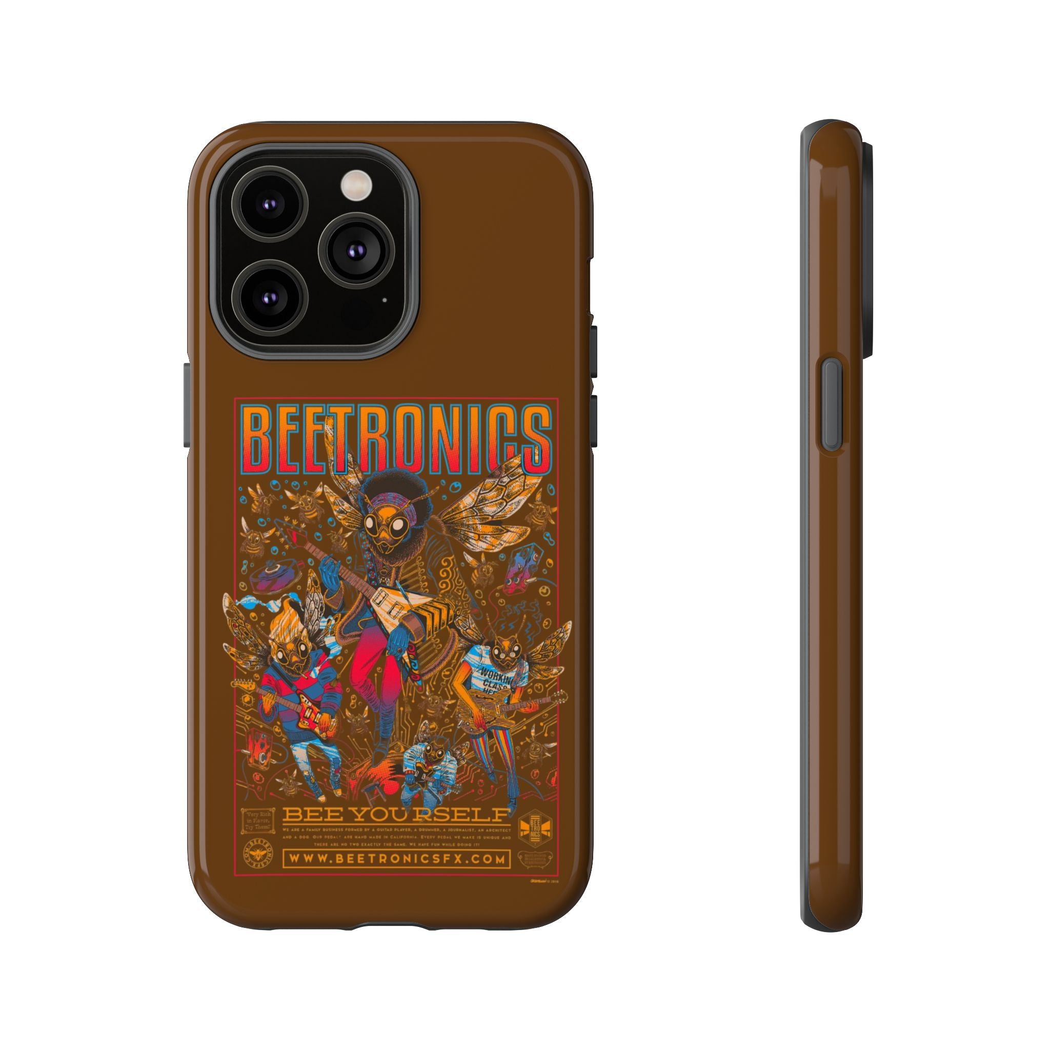 BeeTronics Rock Band – Psychedelic Bee Guitarist iPhone Case