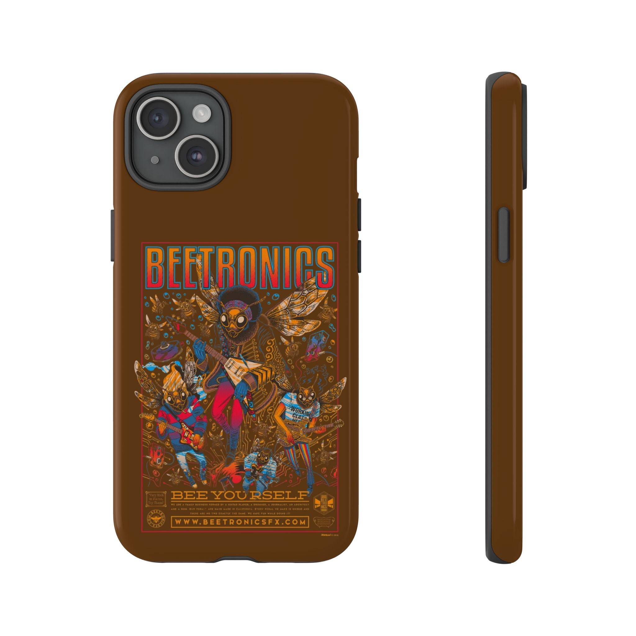 BeeTronics Rock Band – Psychedelic Bee Guitarist iPhone Case