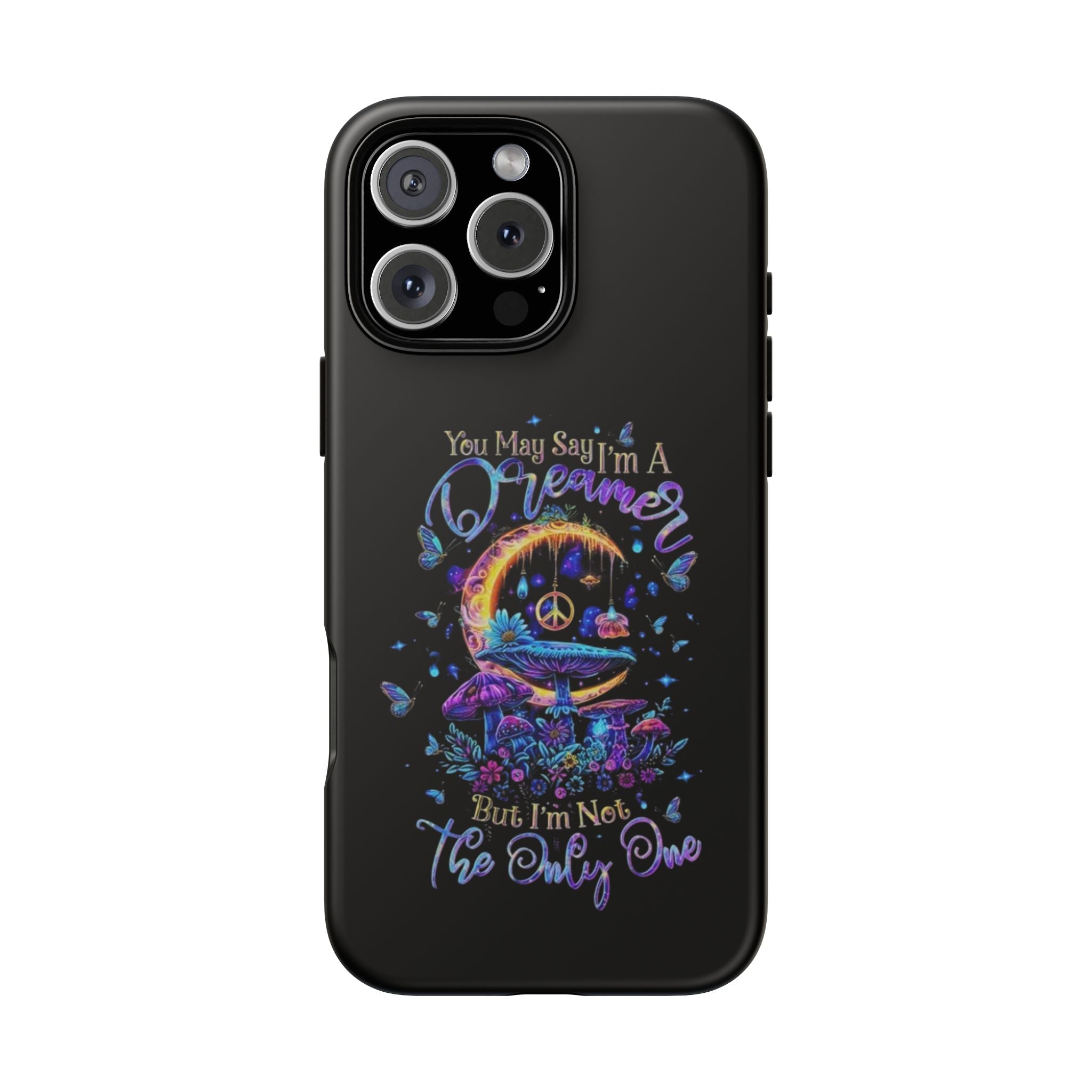 Dreamer Moon & Mushrooms – Neon Psychedelic iPhone Case