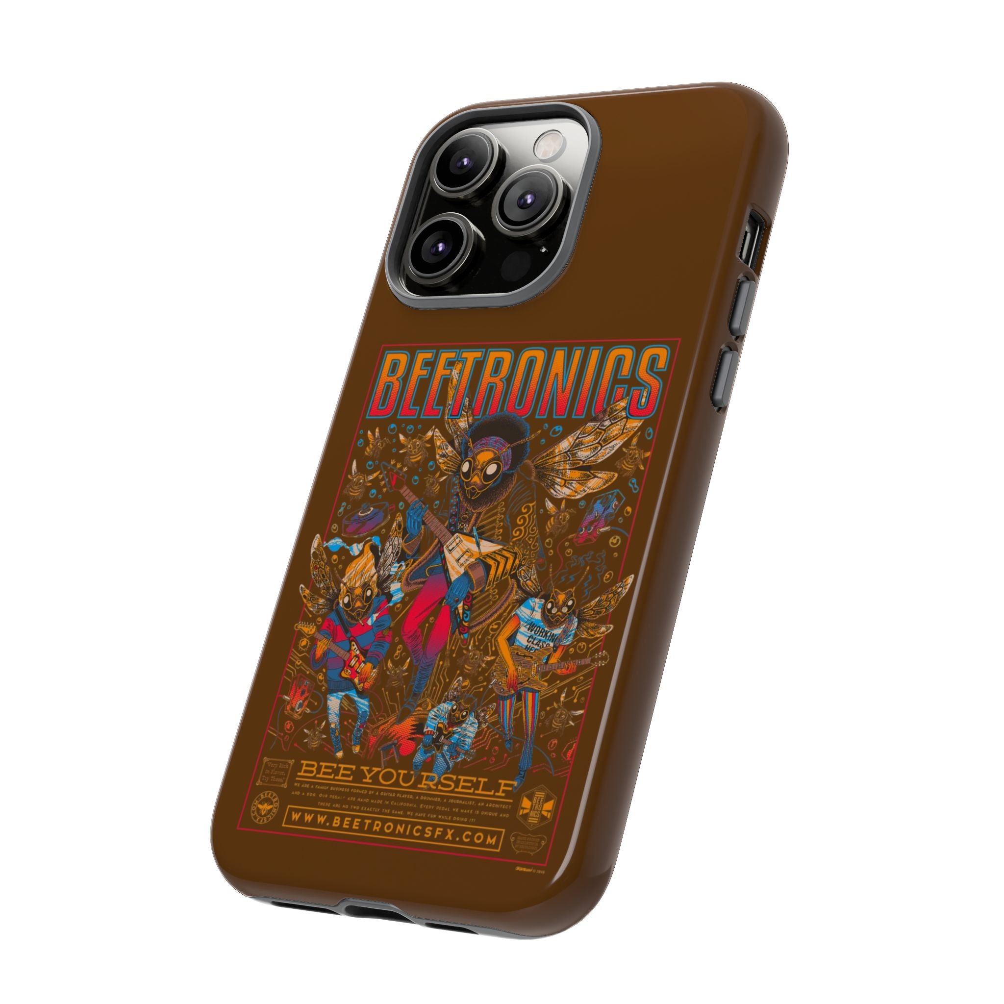 BeeTronics Rock Band – Psychedelic Bee Guitarist iPhone Case