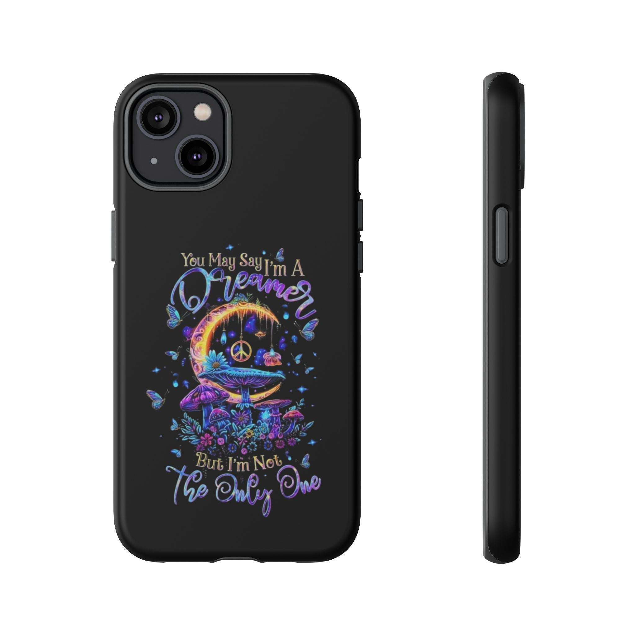 Dreamer Moon & Mushrooms – Neon Psychedelic iPhone Case