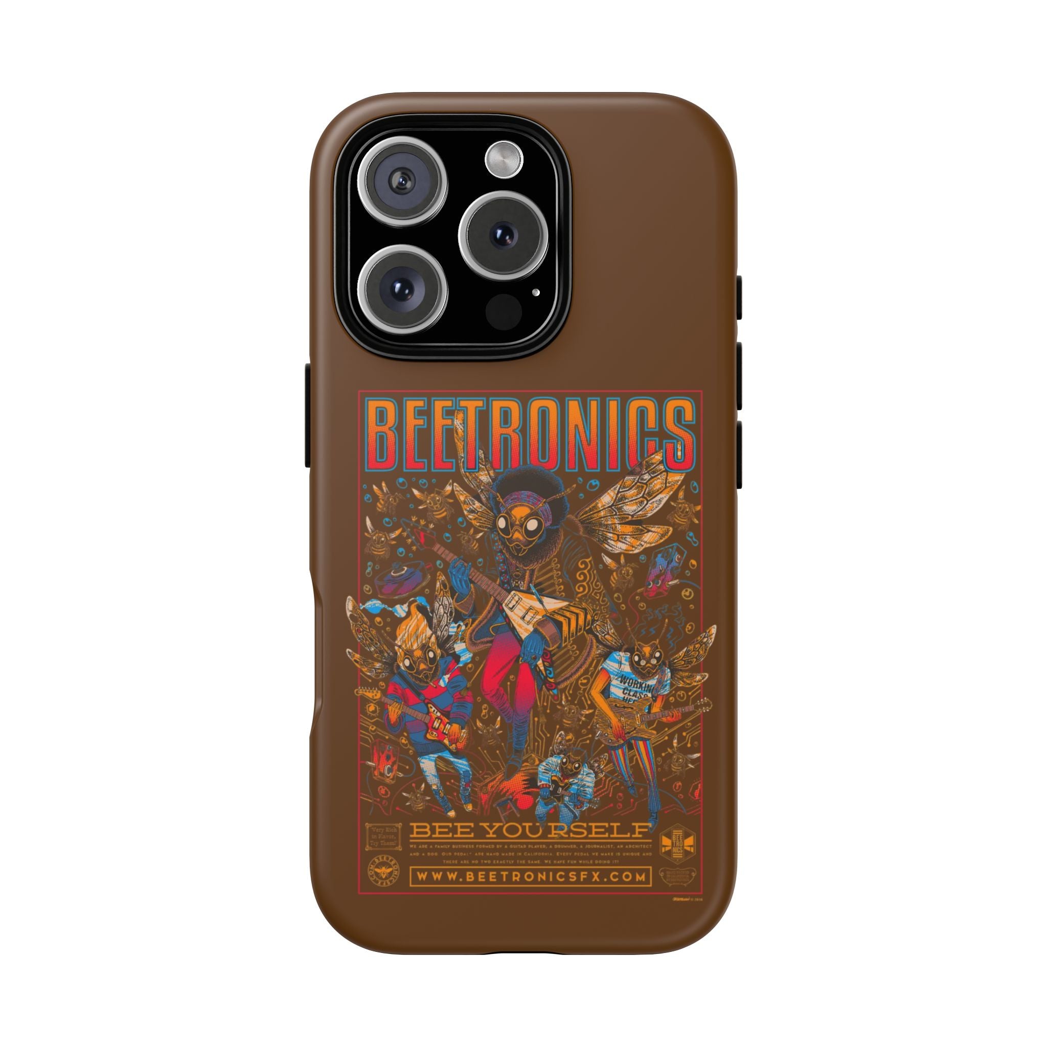 BeeTronics Rock Band – Psychedelic Bee Guitarist iPhone Case