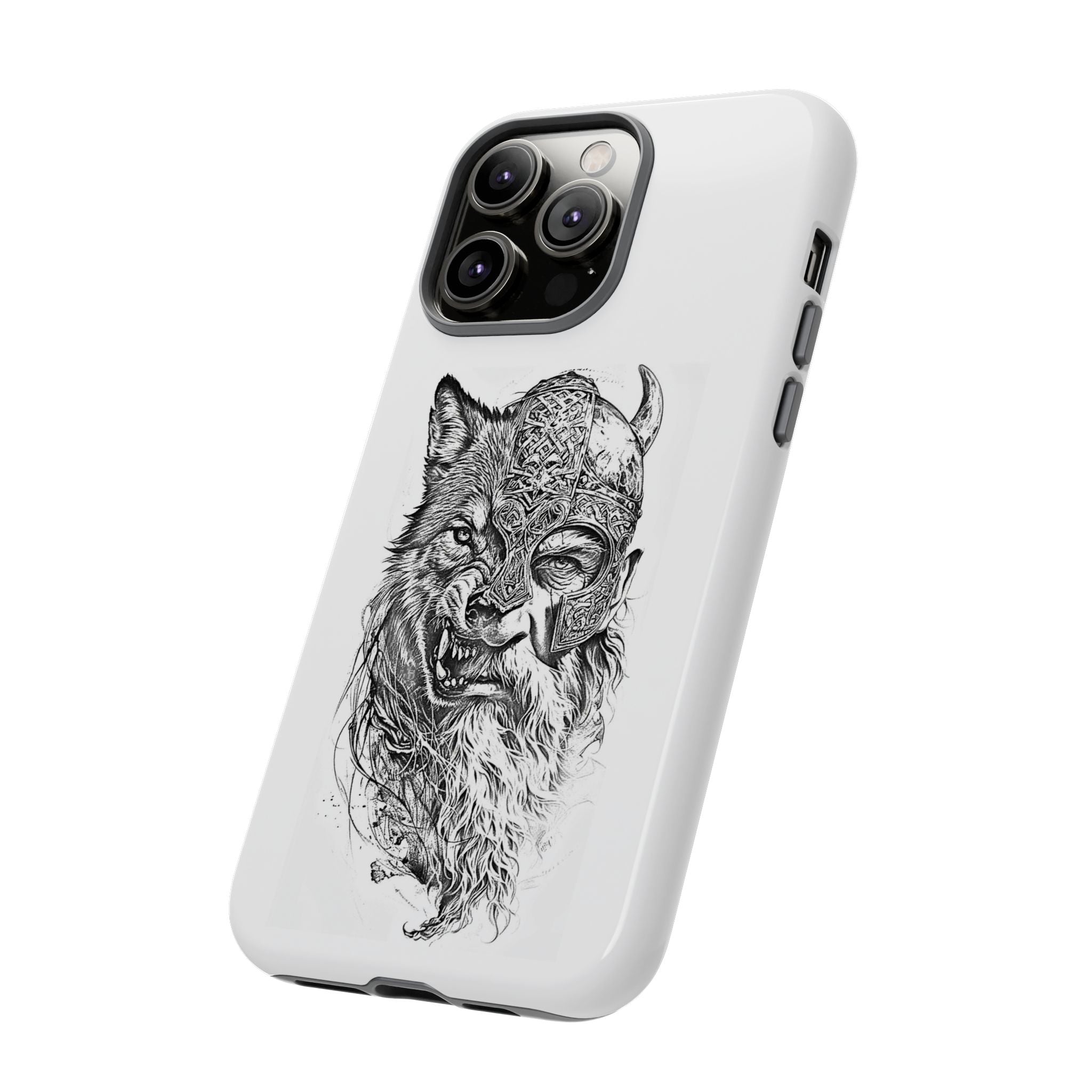 Viking Wolf Spirit – Norse Warrior Fusion iPhone Case