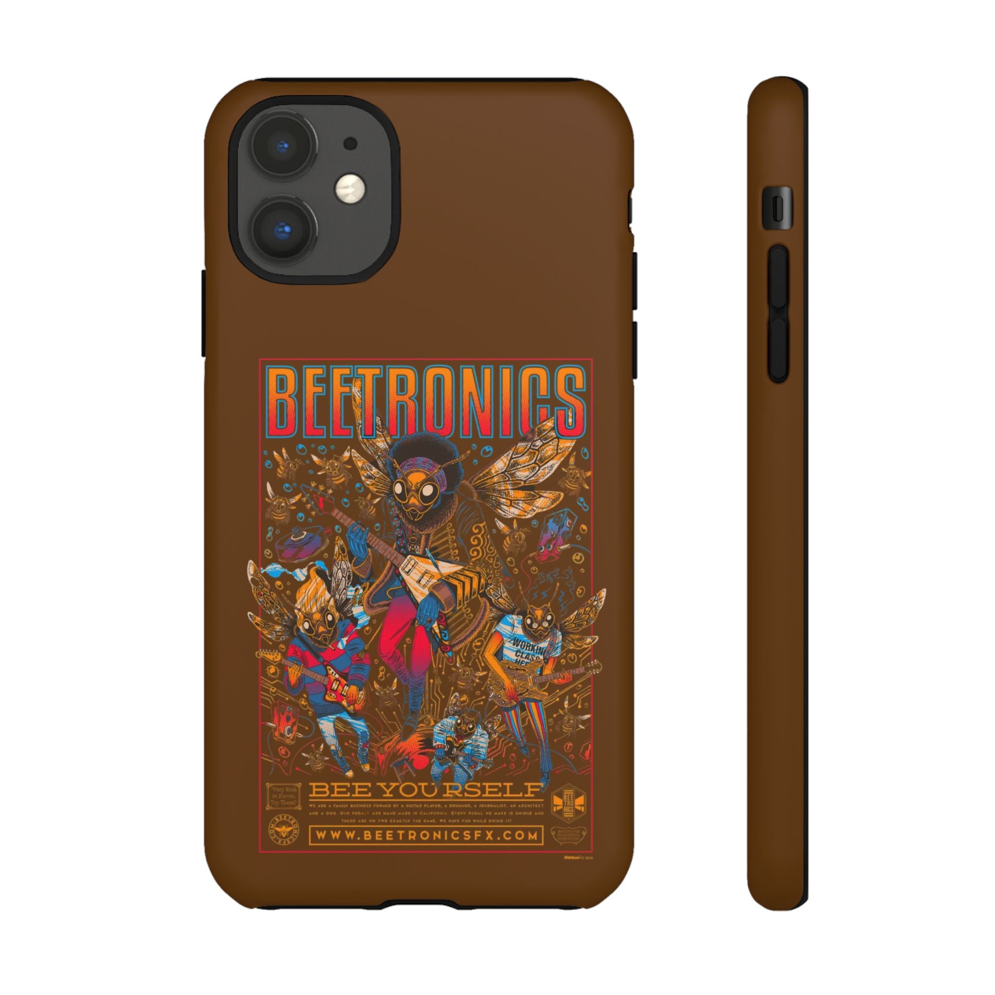 BeeTronics Rock Band – Psychedelic Bee Guitarist iPhone Case