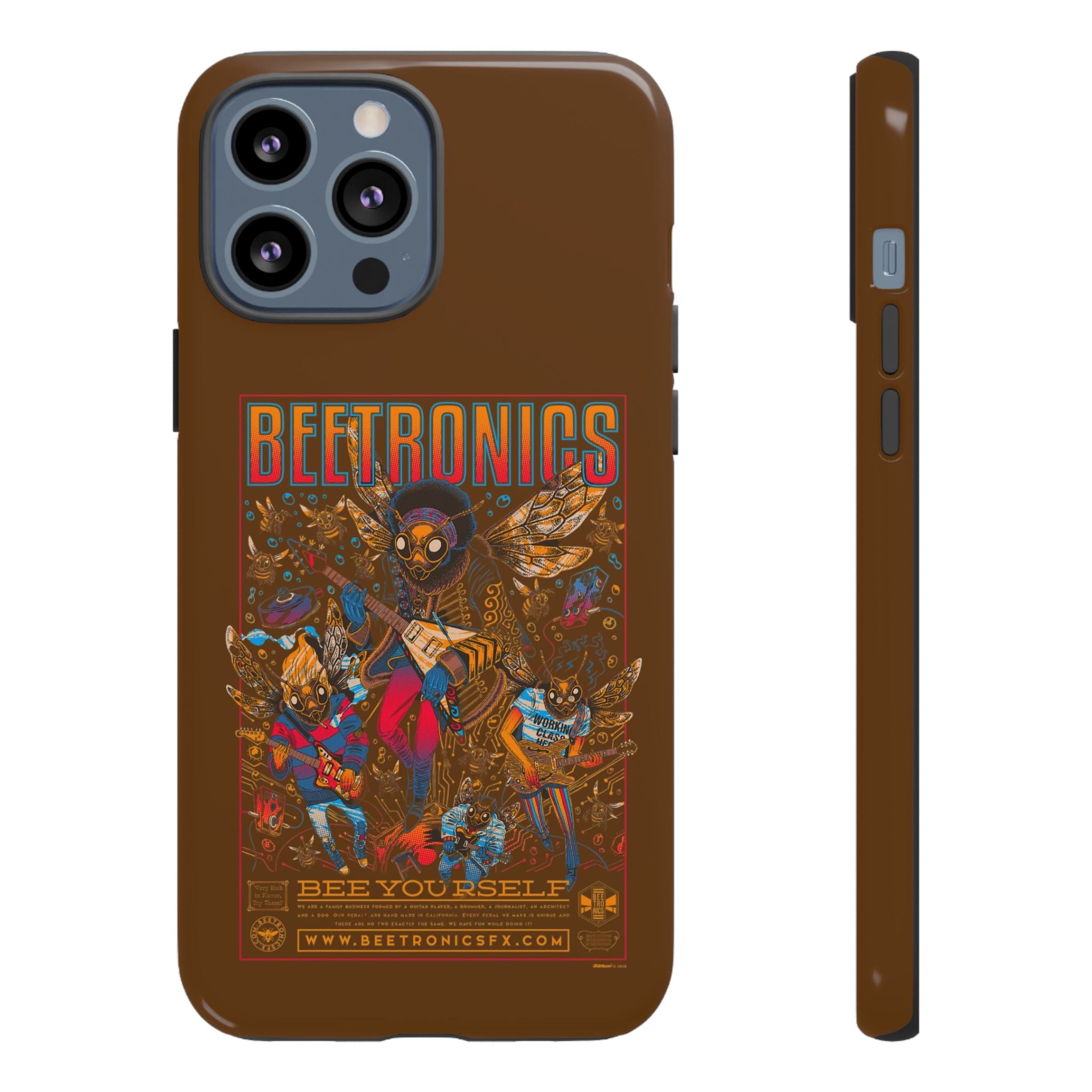 BeeTronics Rock Band – Psychedelic Bee Guitarist iPhone Case