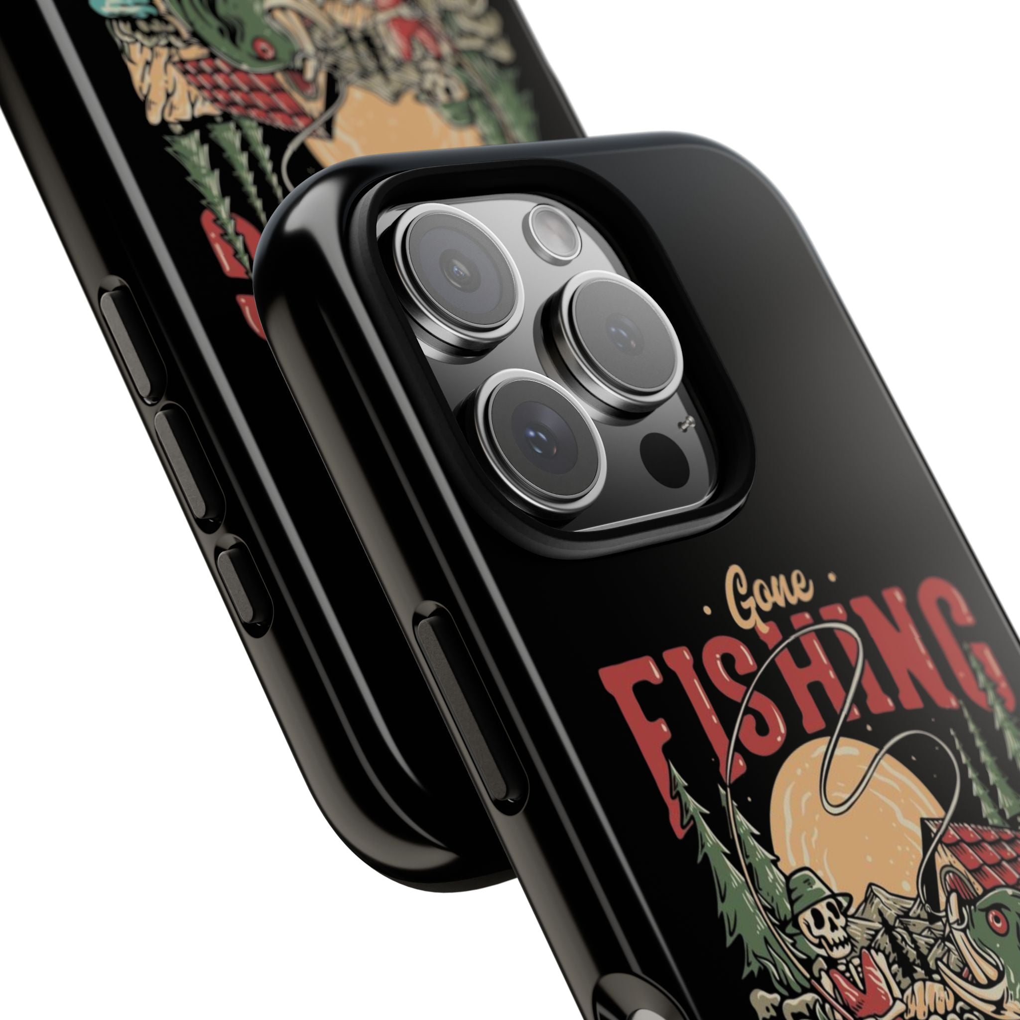 Gone Fishing Skeleton – Vintage Angler iPhone Case