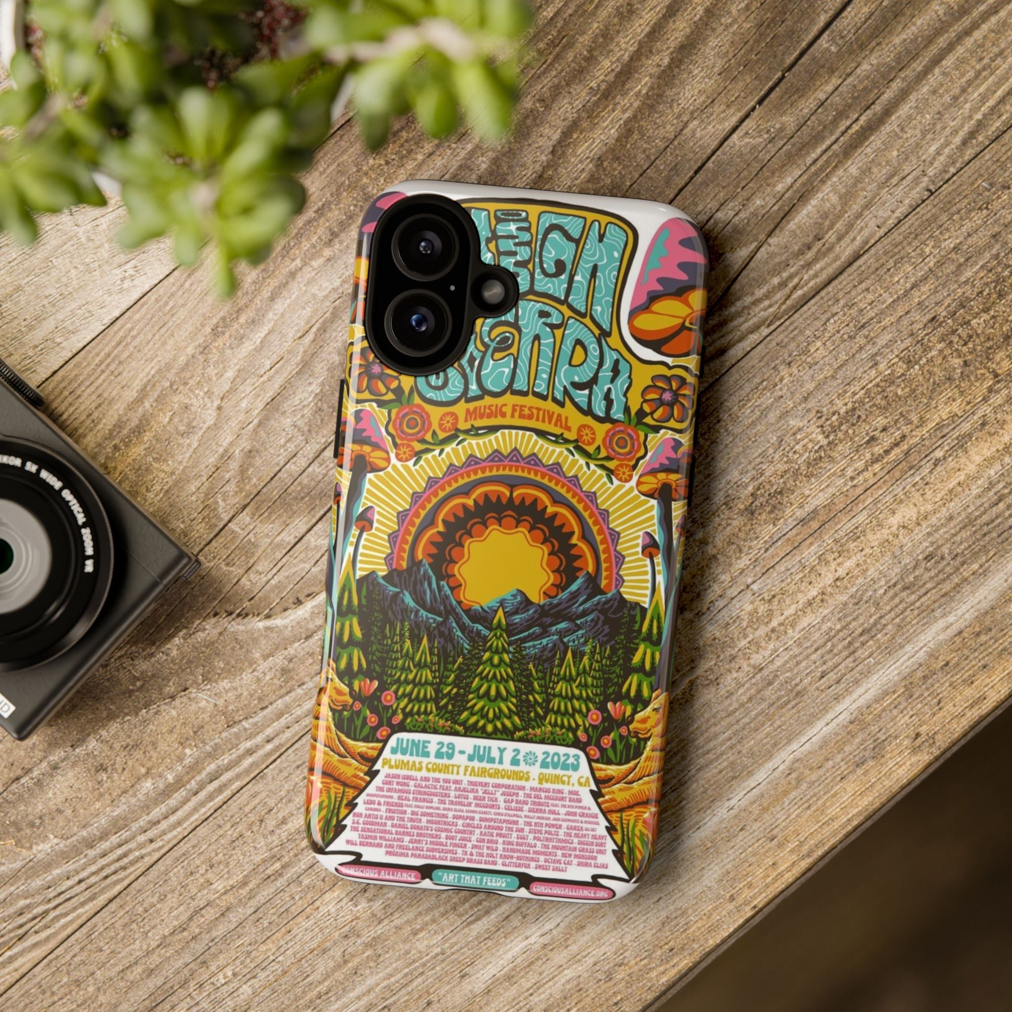 Psychedelic Festival Forest – Retro Mushroom Tough iPhone Case