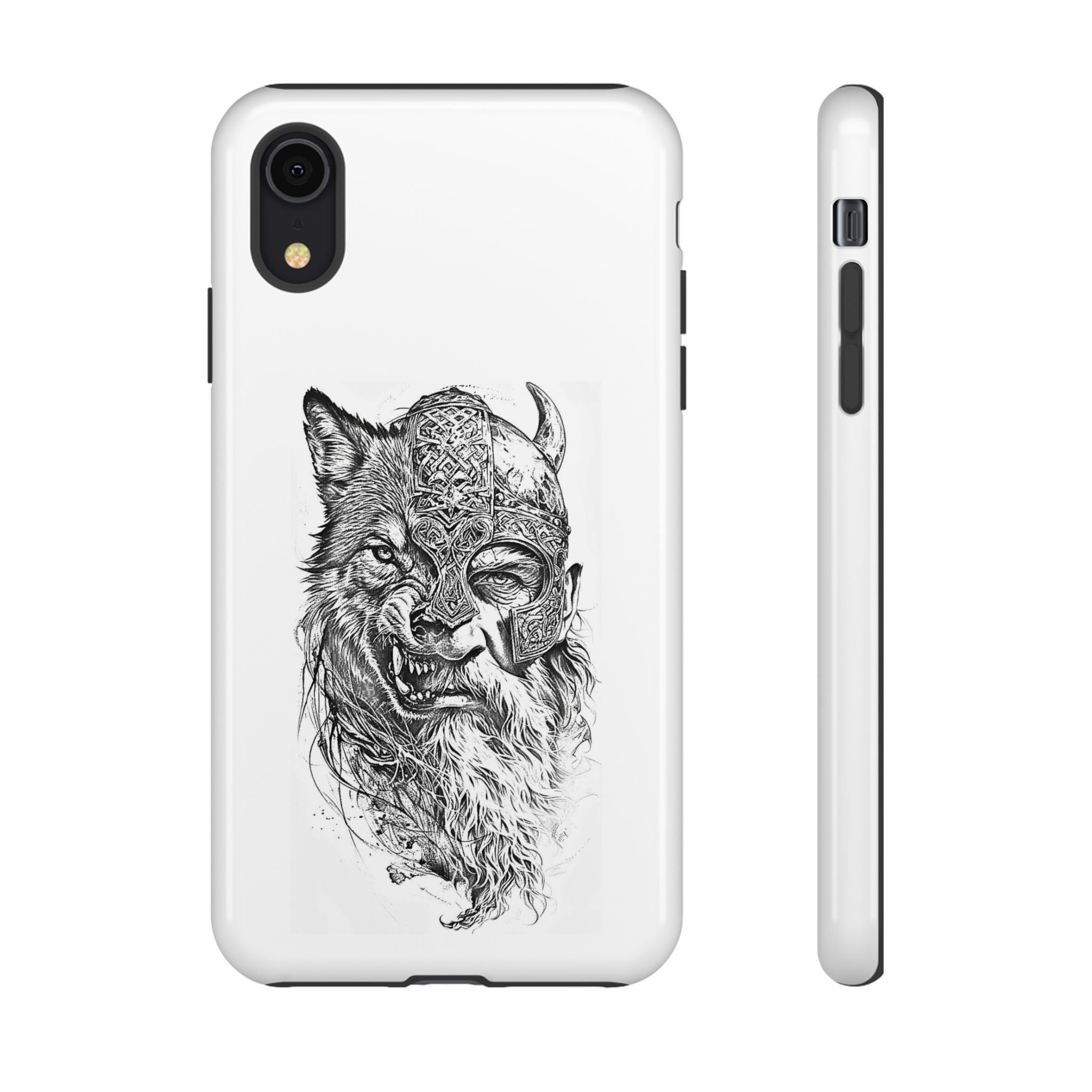 Viking Wolf Spirit – Norse Warrior Fusion iPhone Case