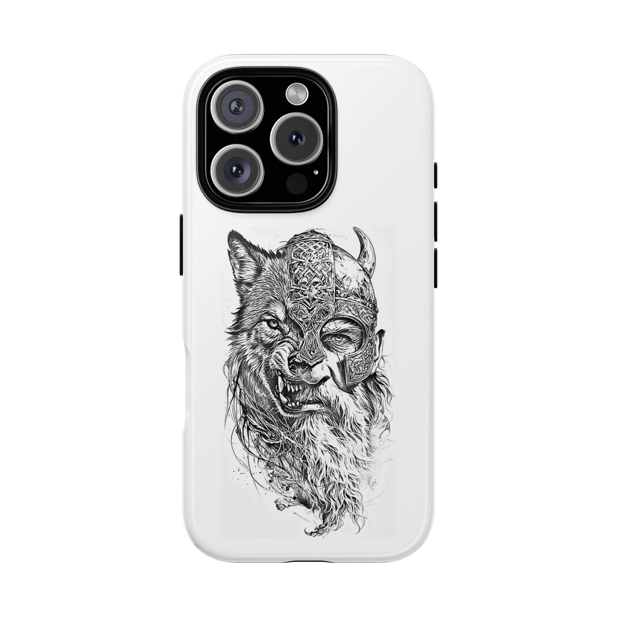 Viking Wolf Spirit – Norse Warrior Fusion iPhone Case