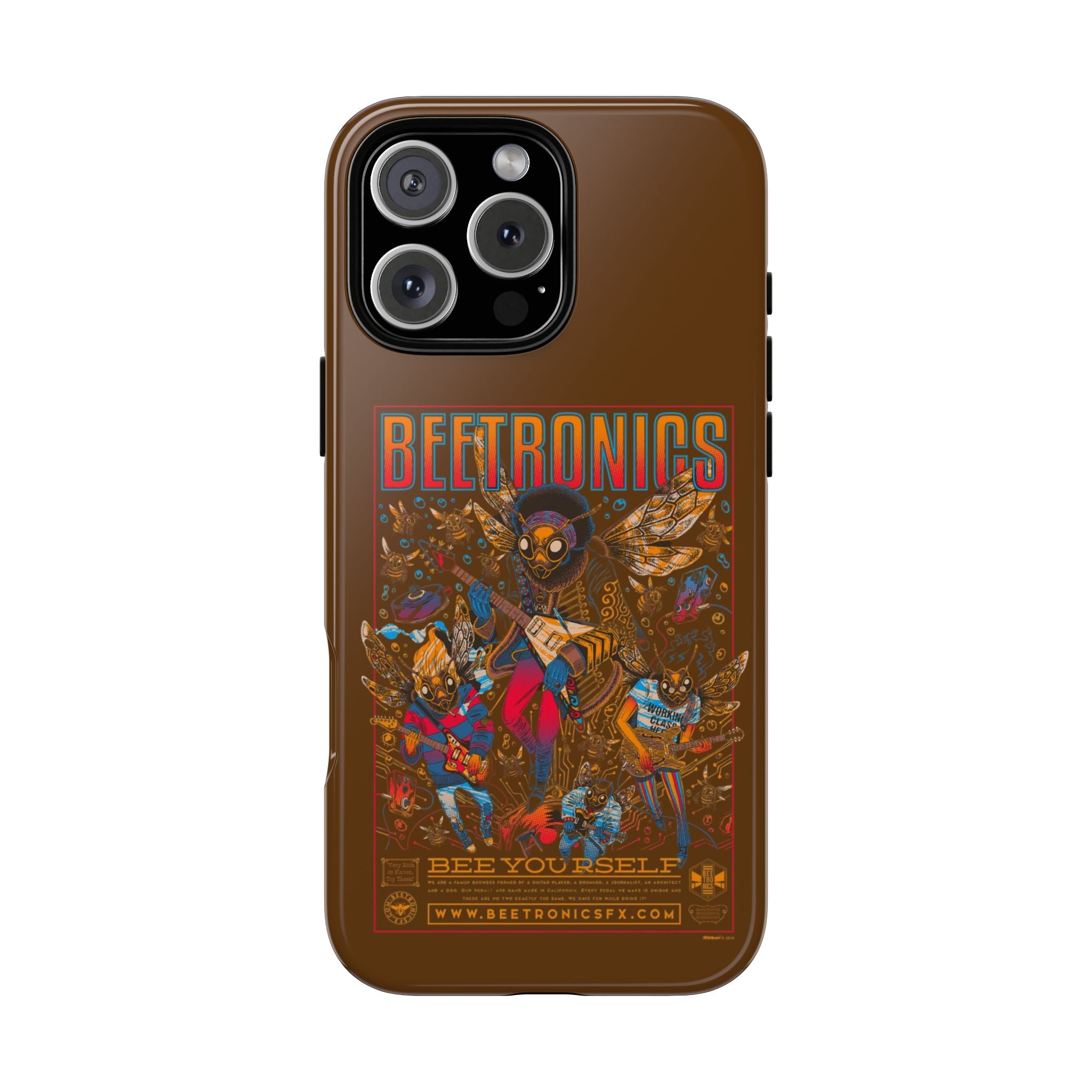 BeeTronics Rock Band – Psychedelic Bee Guitarist iPhone Case