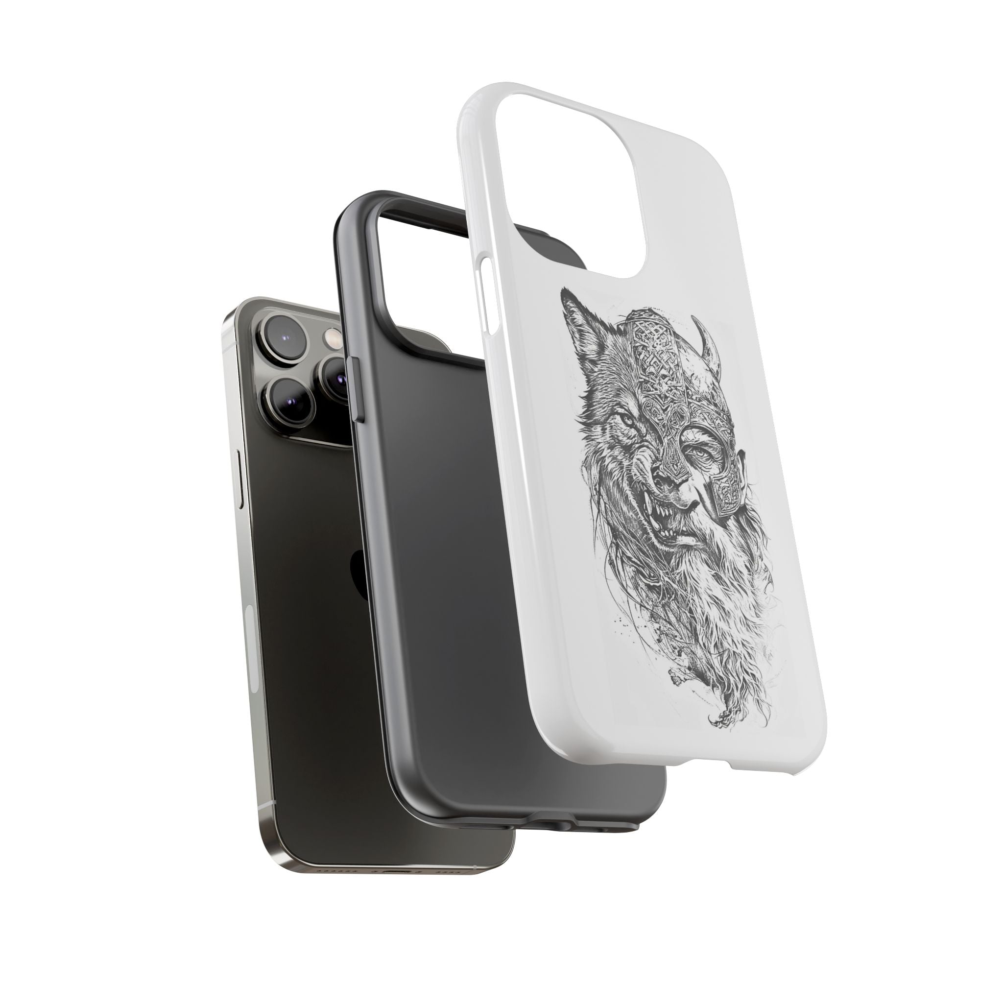 Viking Wolf Spirit – Norse Warrior Fusion iPhone Case