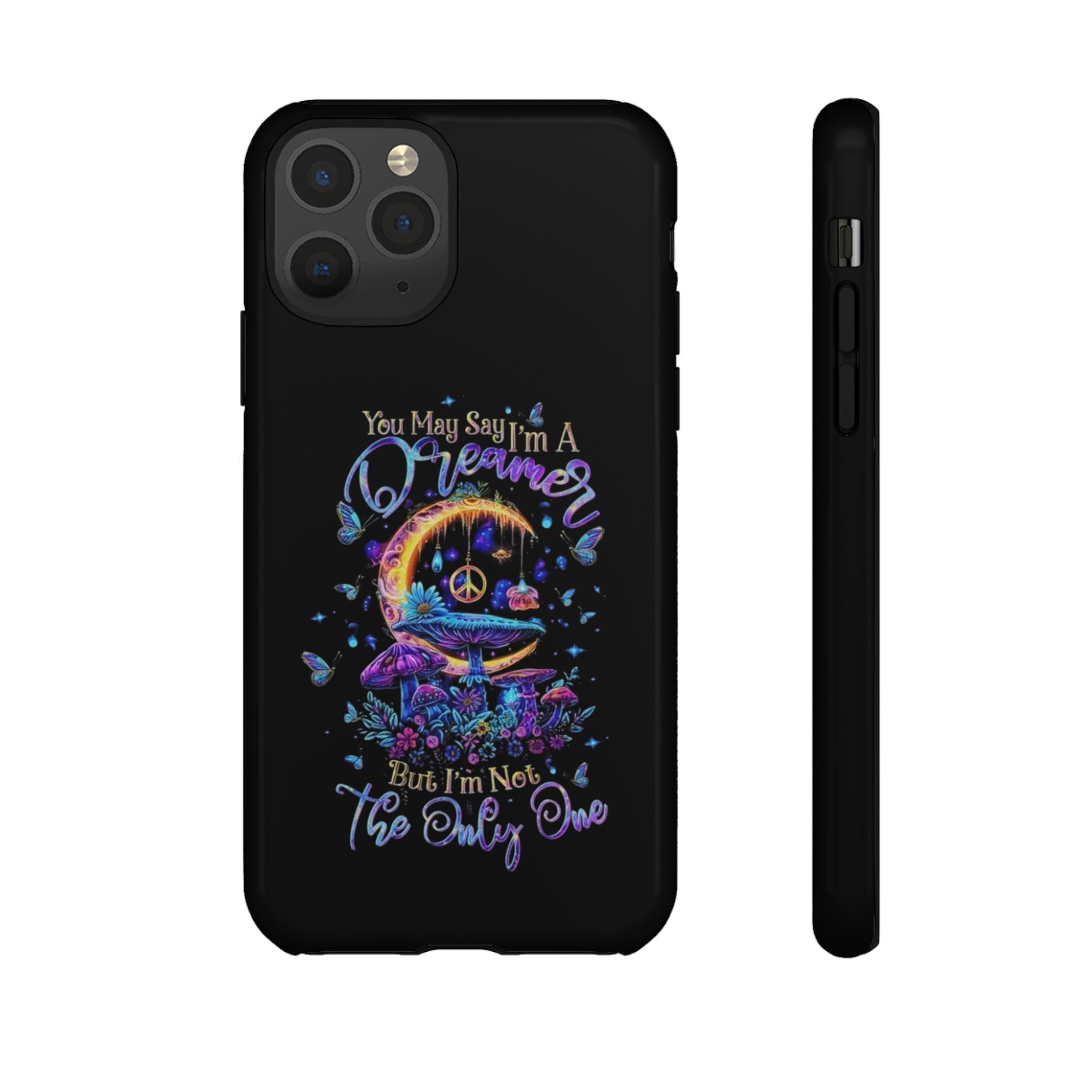 Dreamer Moon & Mushrooms – Neon Psychedelic iPhone Case