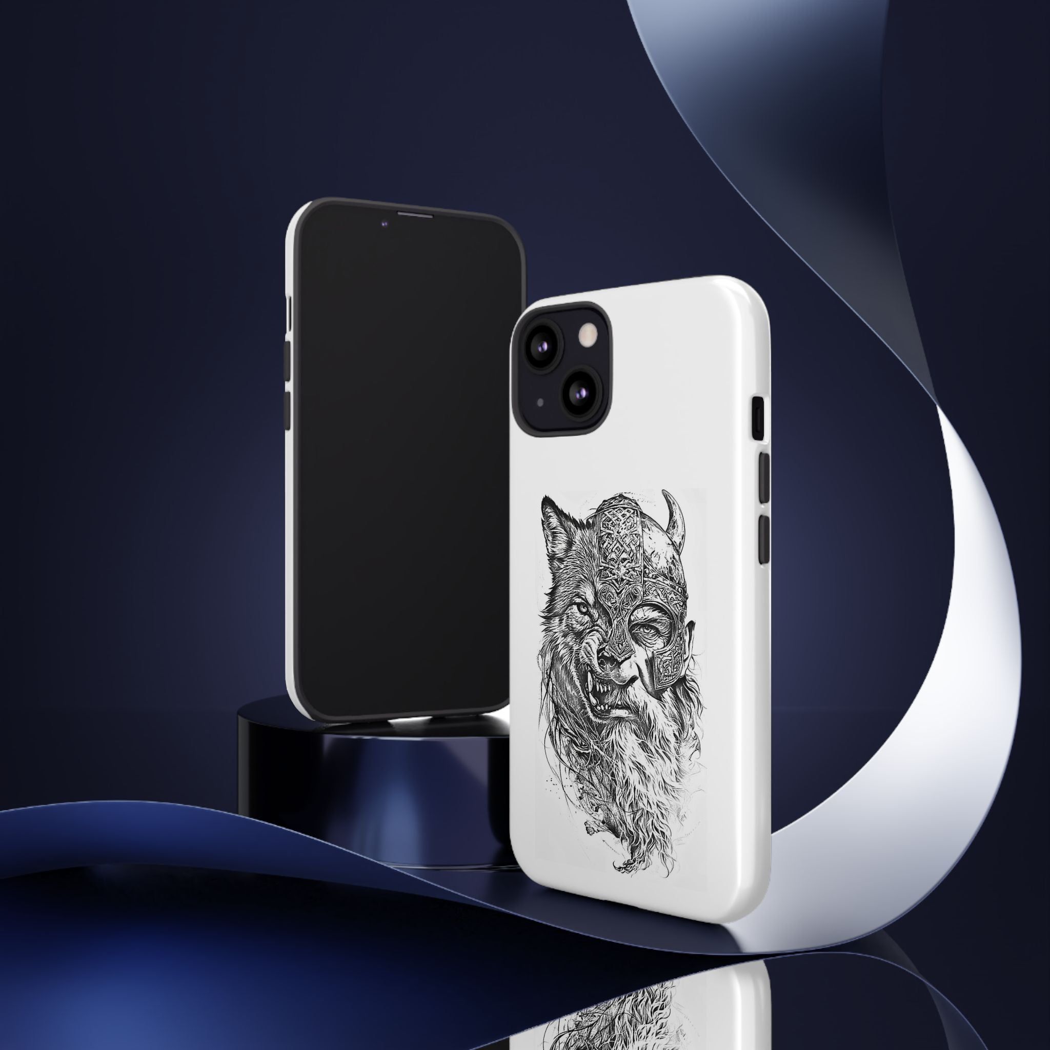 Viking Wolf Spirit – Norse Warrior Fusion iPhone Case