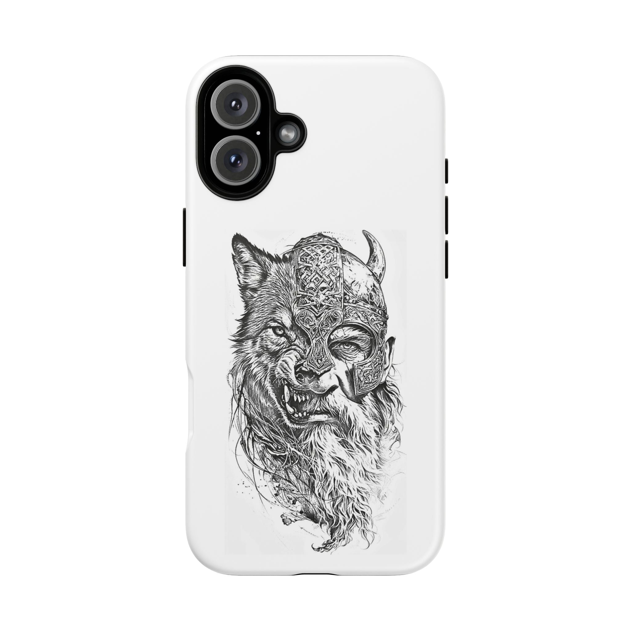 Viking Wolf Spirit – Norse Warrior Fusion iPhone Case