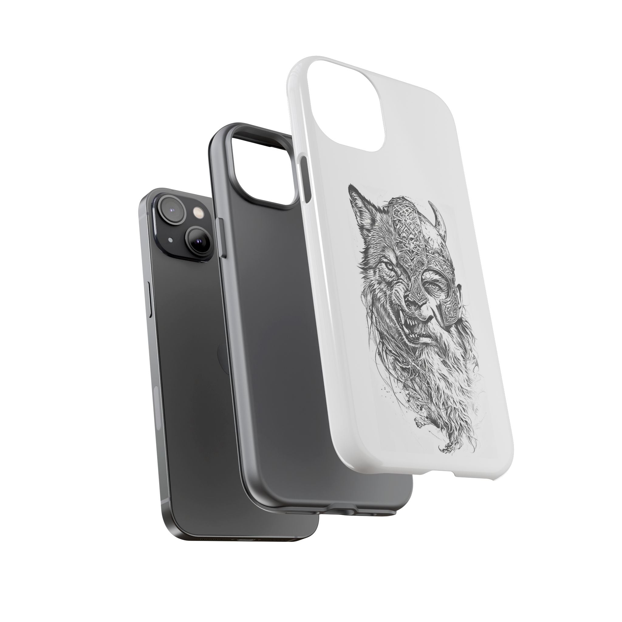 Viking Wolf Spirit – Norse Warrior Fusion iPhone Case
