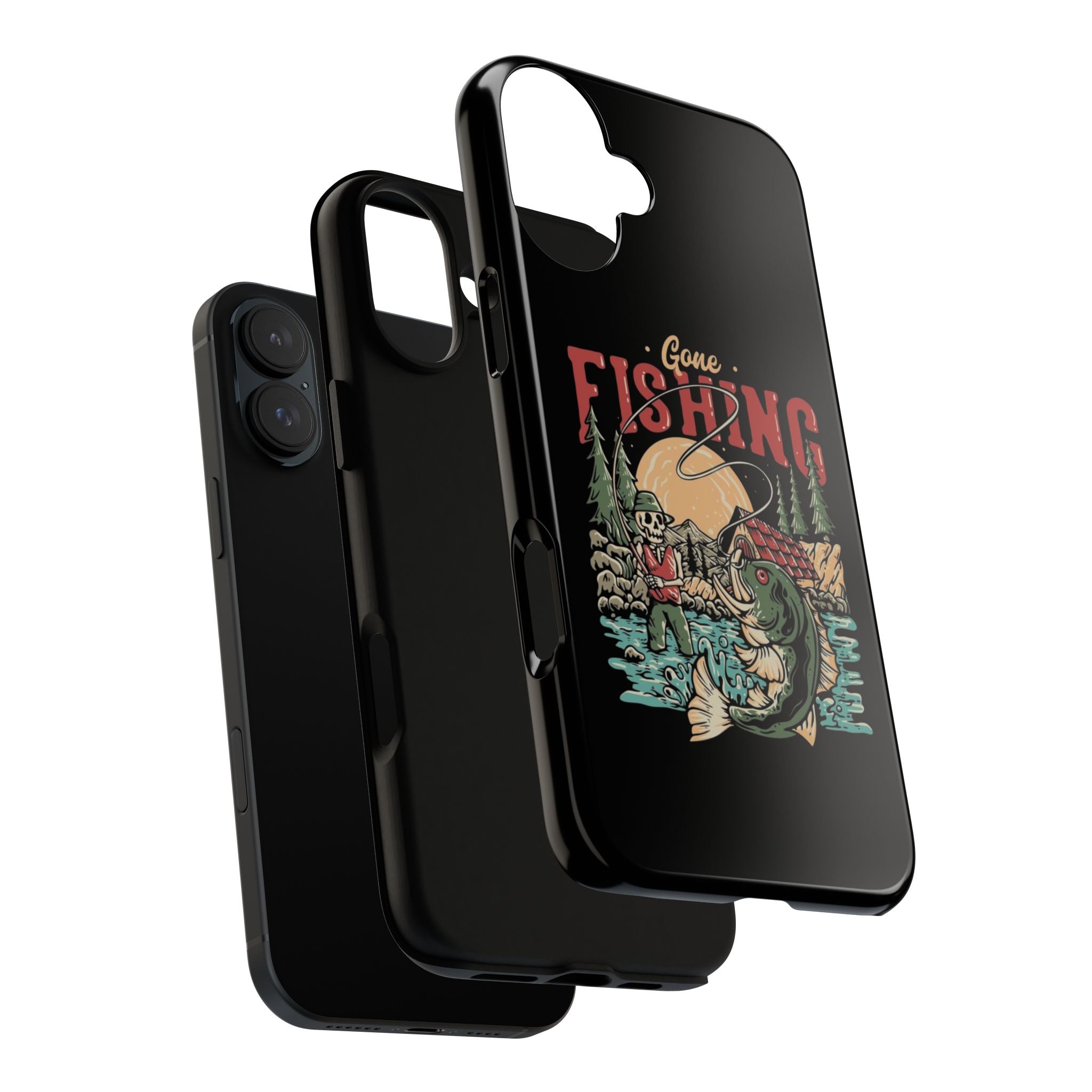 Gone Fishing Skeleton – Vintage Angler iPhone Case
