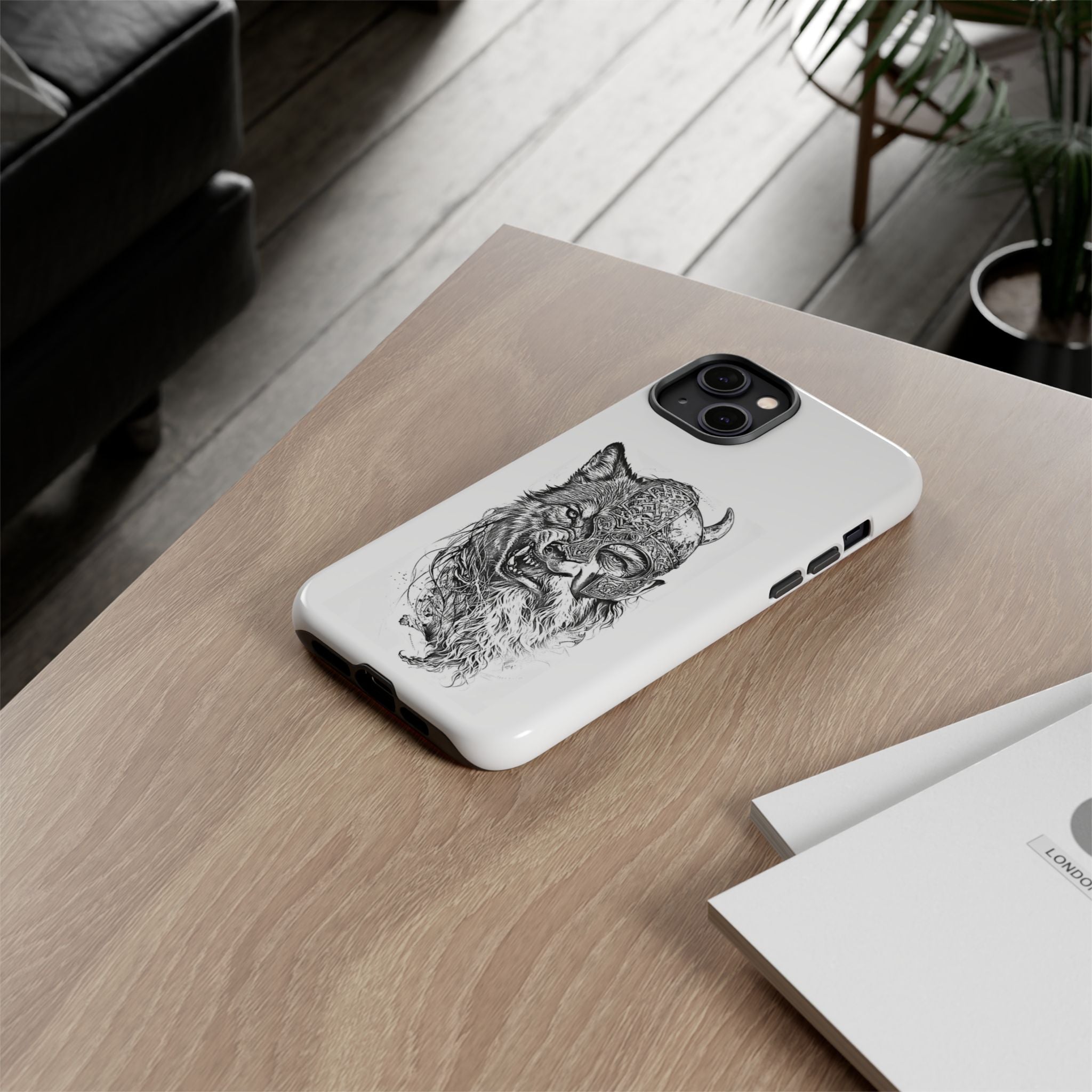 Viking Wolf Spirit – Norse Warrior Fusion iPhone Case