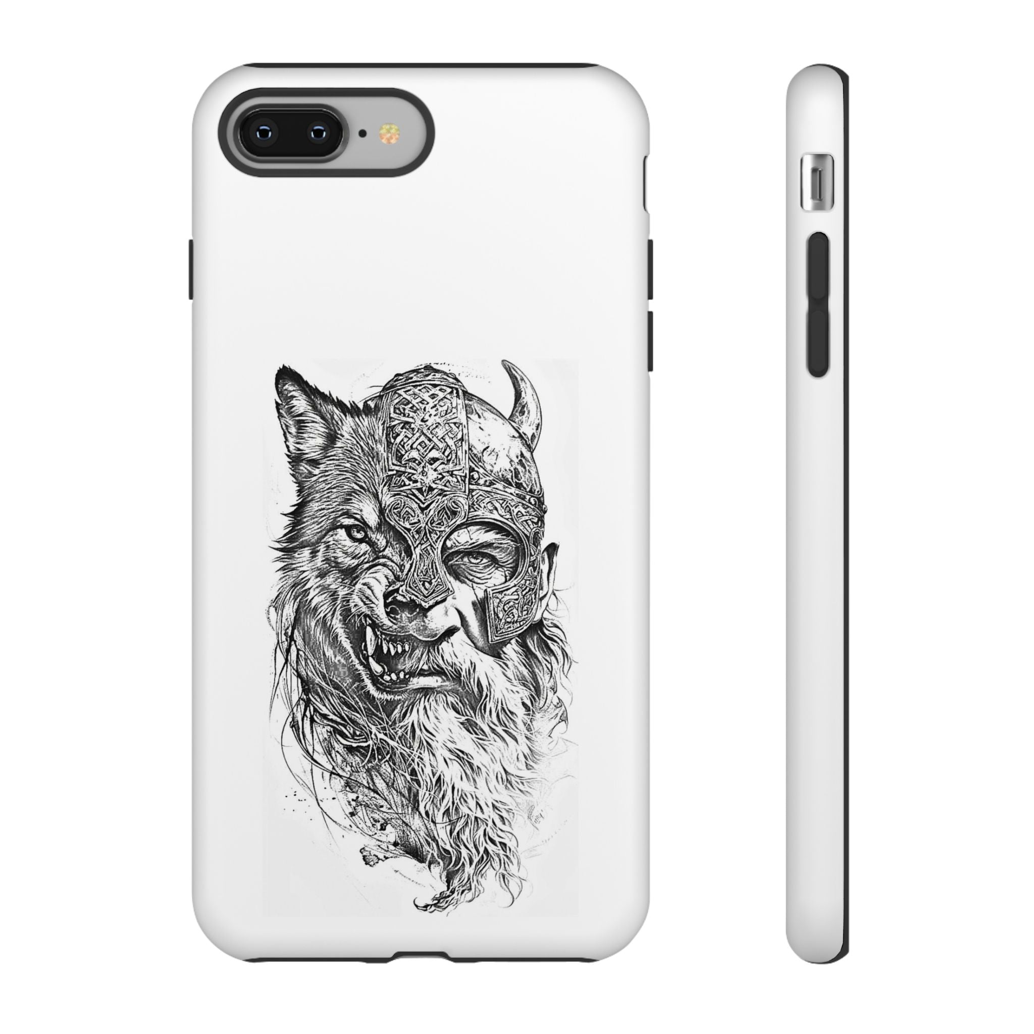 Viking Wolf Spirit – Norse Warrior Fusion iPhone Case