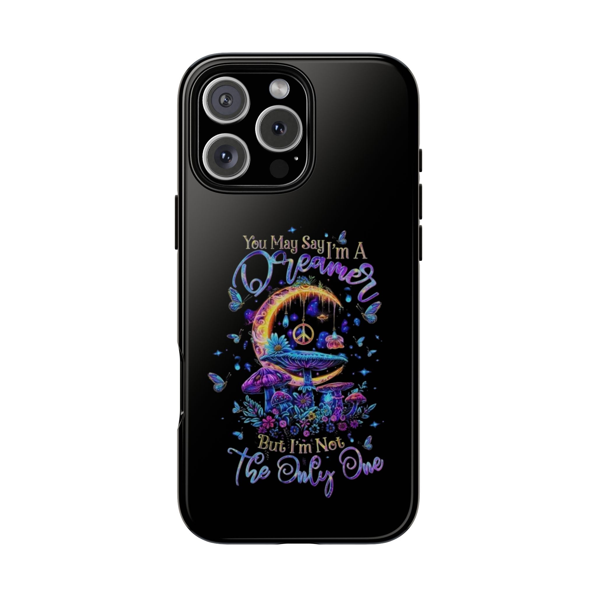 Dreamer Moon & Mushrooms – Neon Psychedelic iPhone Case