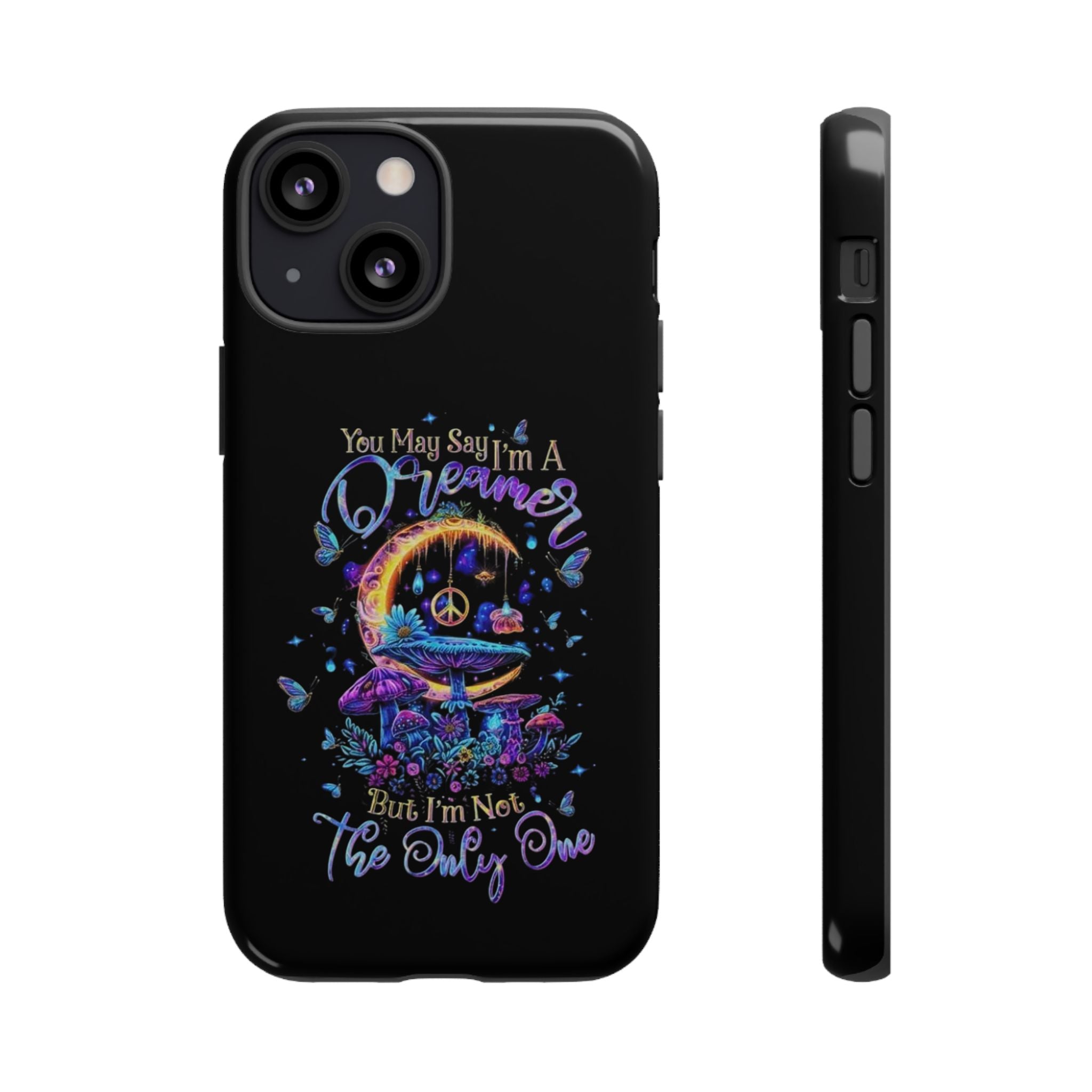 Dreamer Moon & Mushrooms – Neon Psychedelic iPhone Case