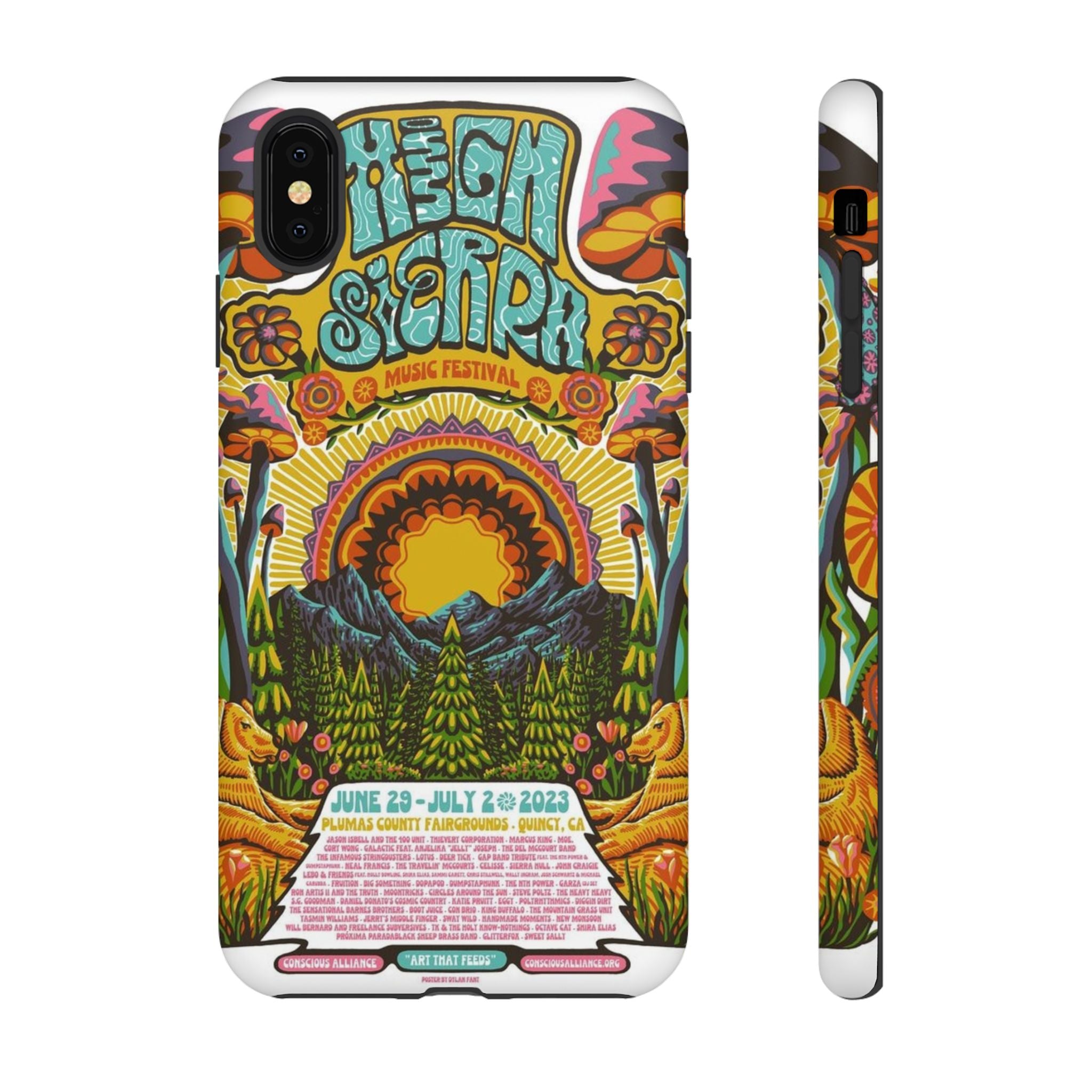 Psychedelic Festival Forest – Retro Mushroom Tough iPhone Case