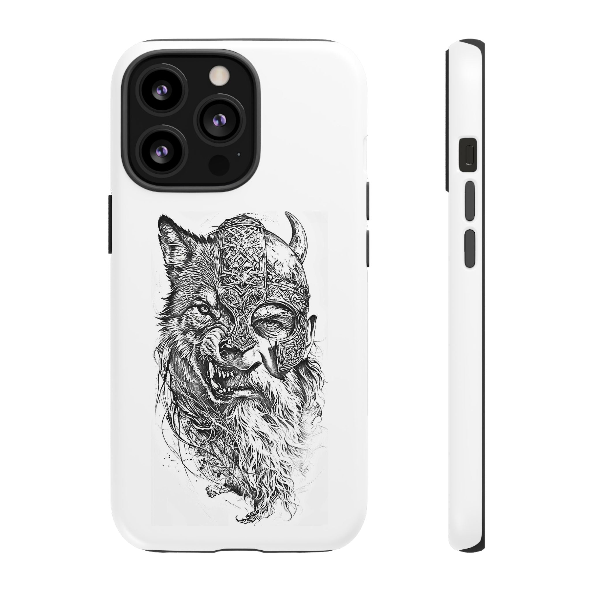 Viking Wolf Spirit – Norse Warrior Fusion iPhone Case