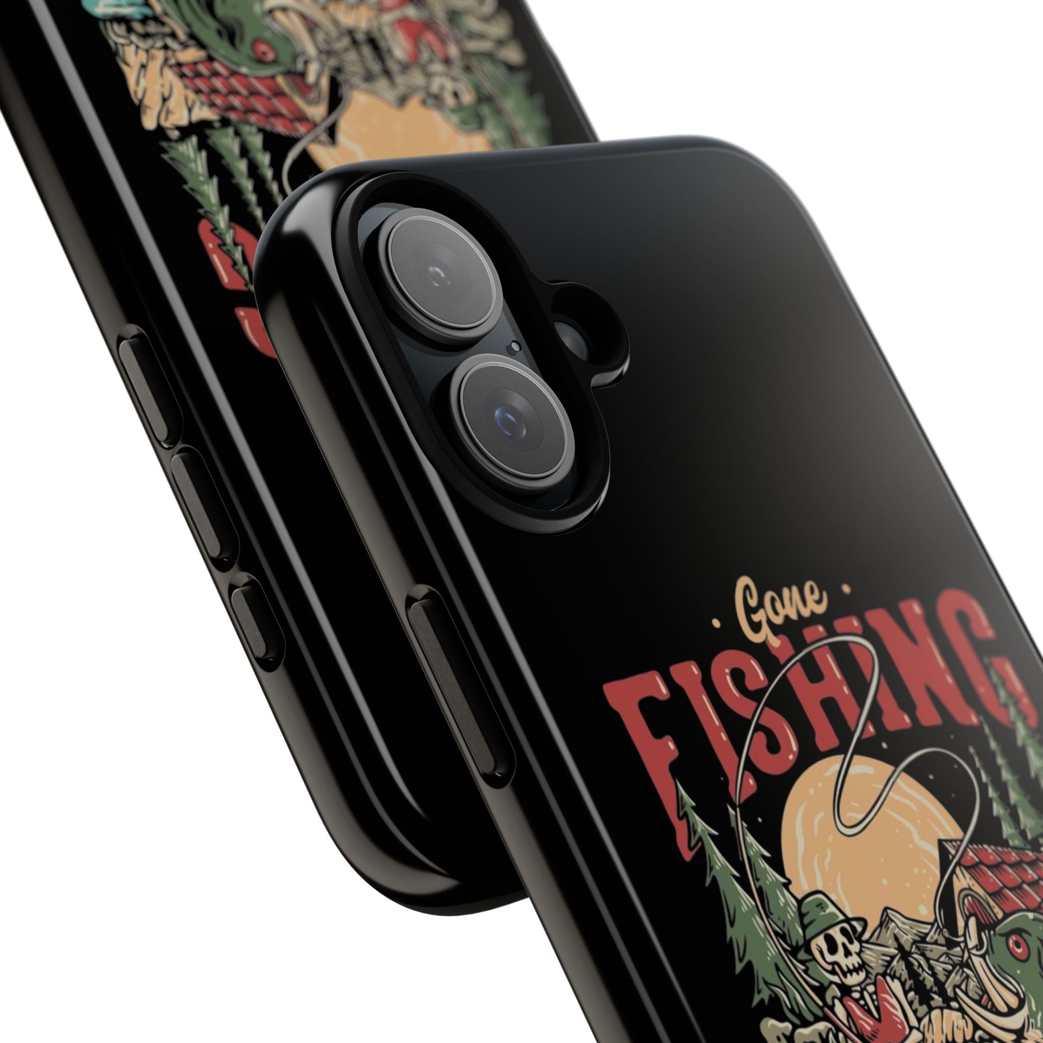 Gone Fishing Skeleton – Vintage Angler iPhone Case