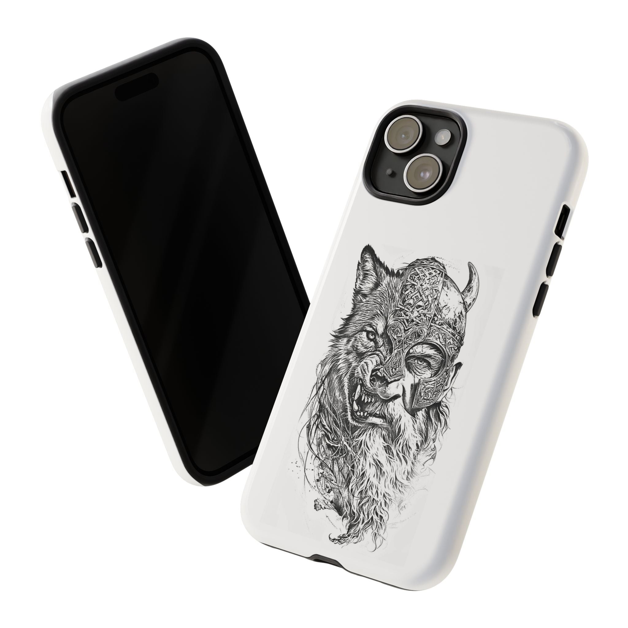 Viking Wolf Spirit – Norse Warrior Fusion iPhone Case