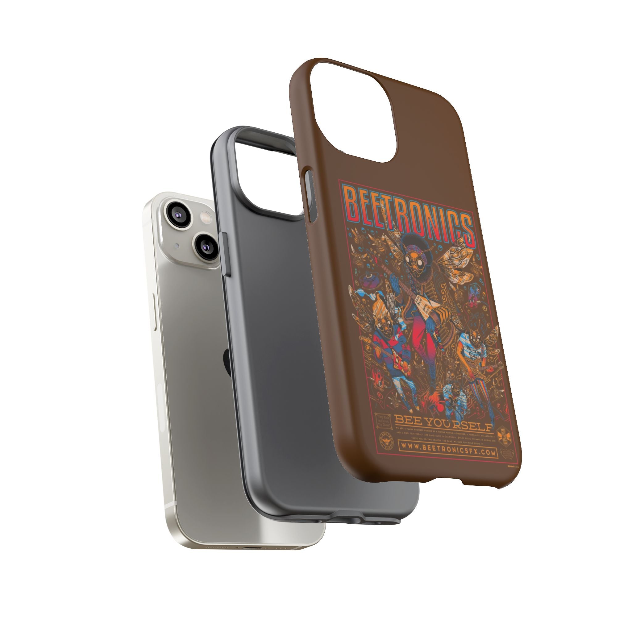 BeeTronics Rock Band – Psychedelic Bee Guitarist iPhone Case