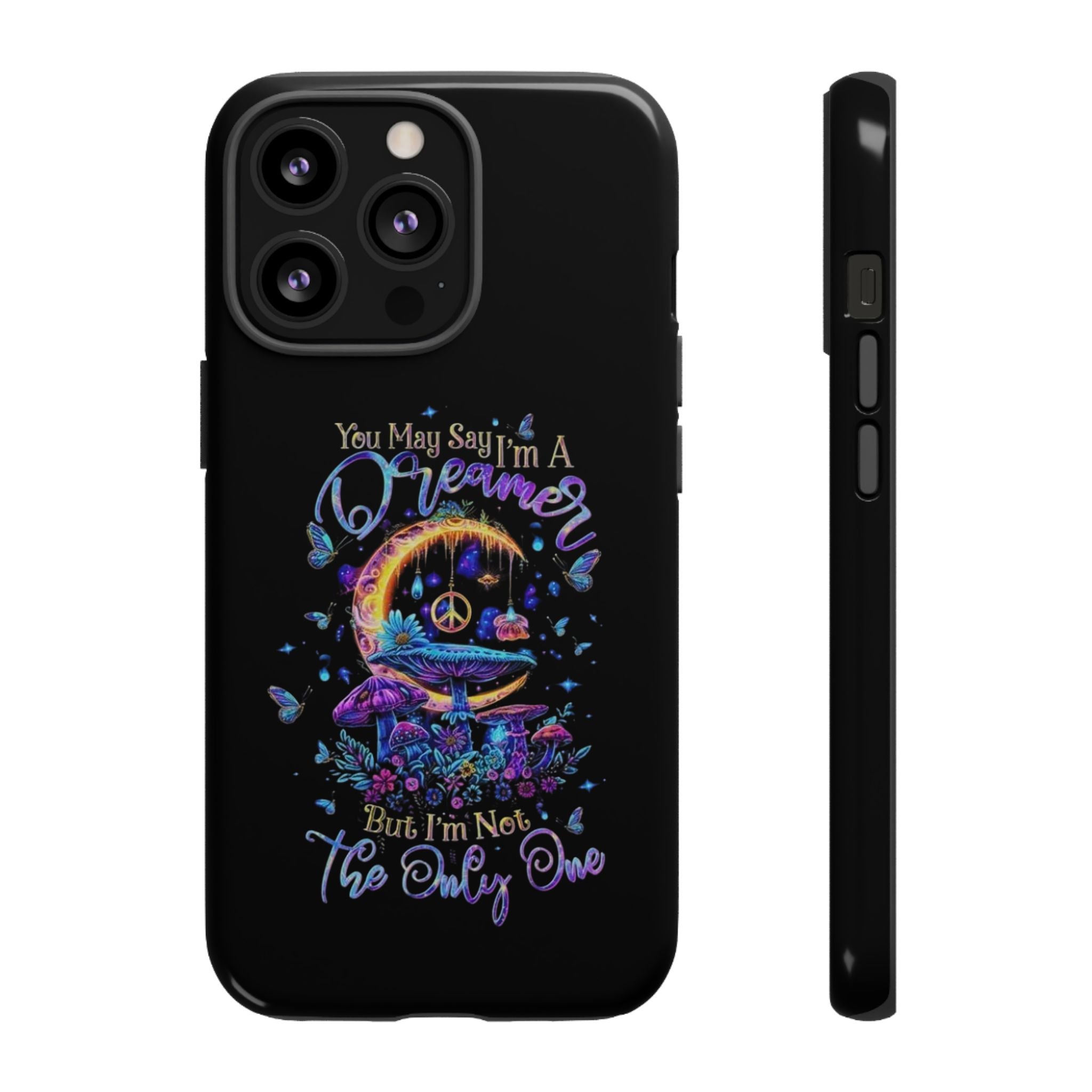 Dreamer Moon & Mushrooms – Neon Psychedelic iPhone Case