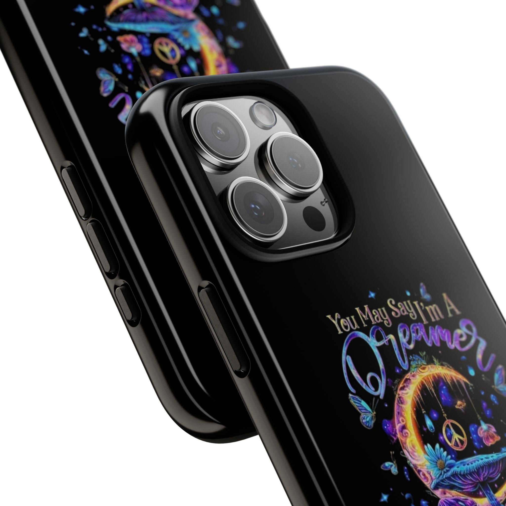 Dreamer Moon & Mushrooms – Neon Psychedelic iPhone Case