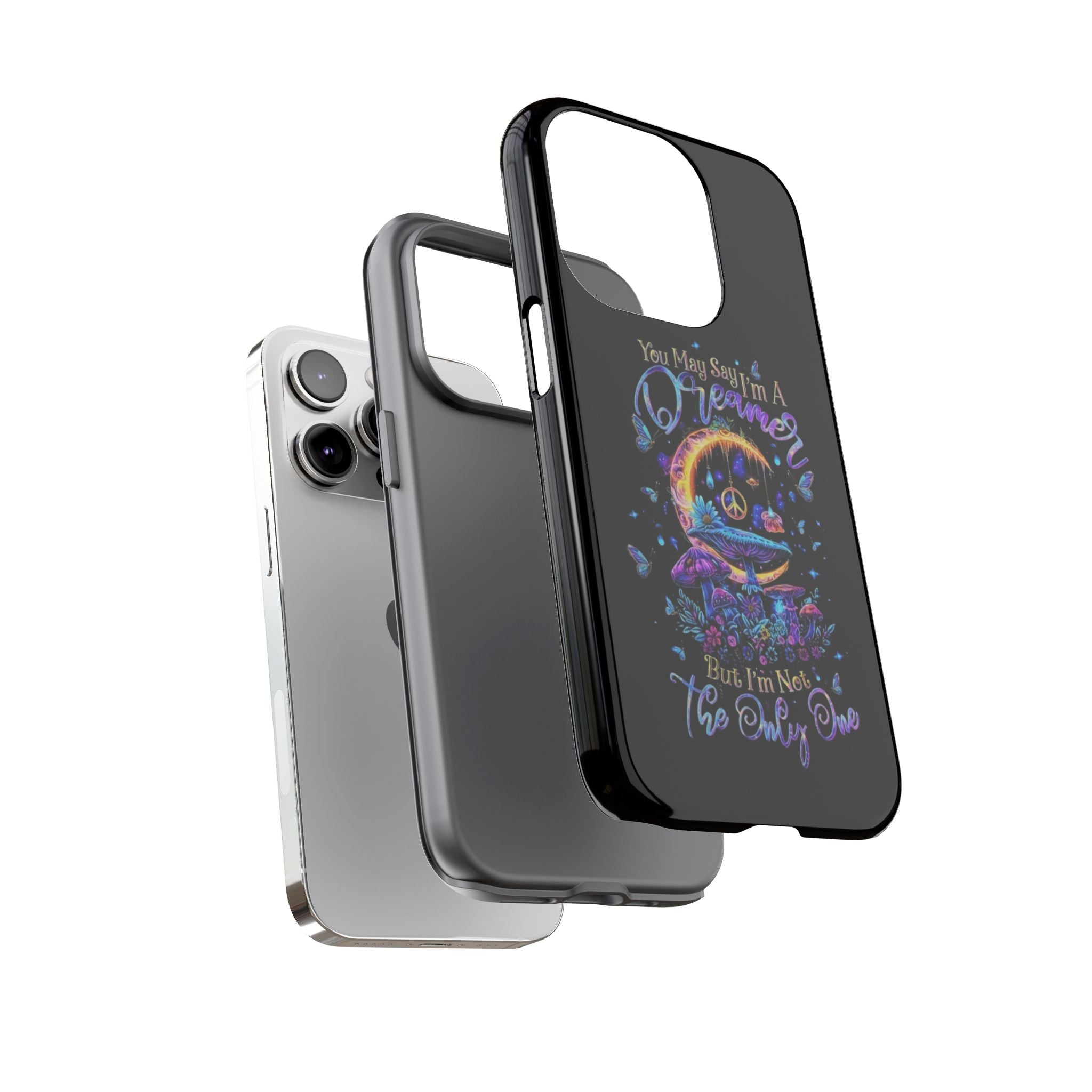 Dreamer Moon & Mushrooms – Neon Psychedelic iPhone Case