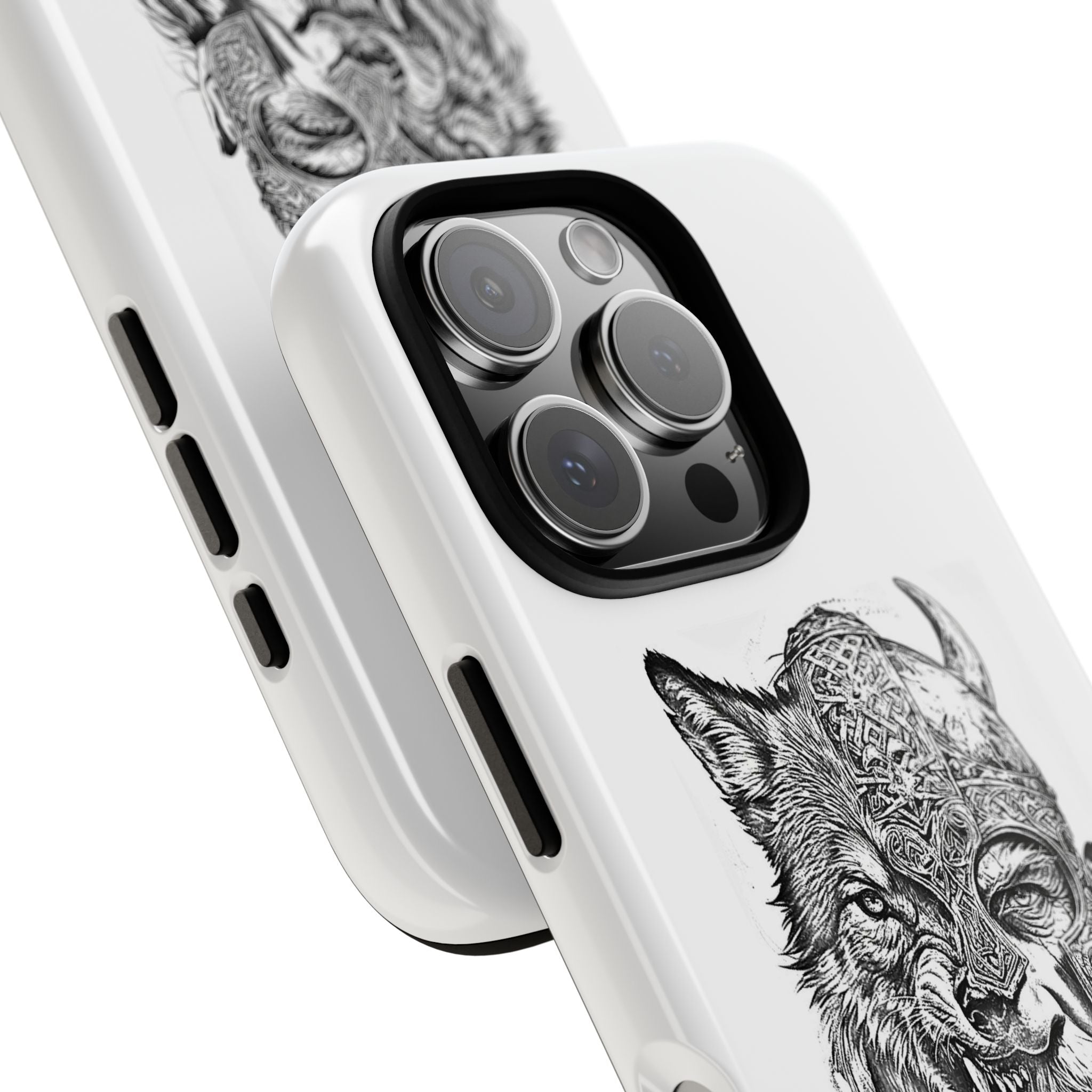 Viking Wolf Spirit – Norse Warrior Fusion iPhone Case