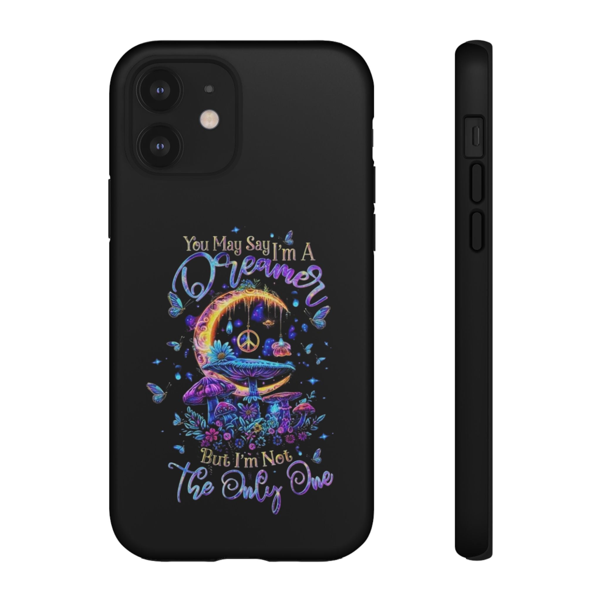 Dreamer Moon & Mushrooms – Neon Psychedelic iPhone Case