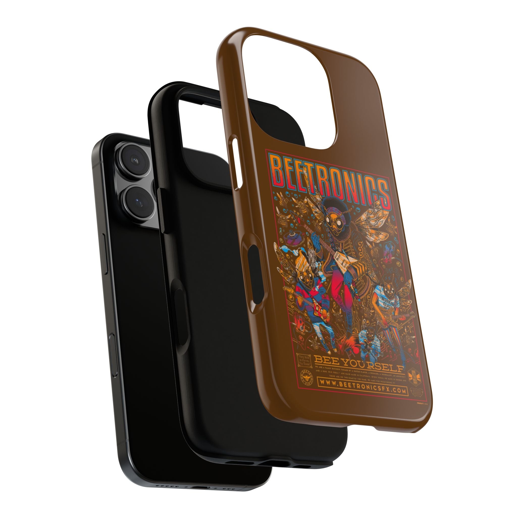 BeeTronics Rock Band – Psychedelic Bee Guitarist iPhone Case