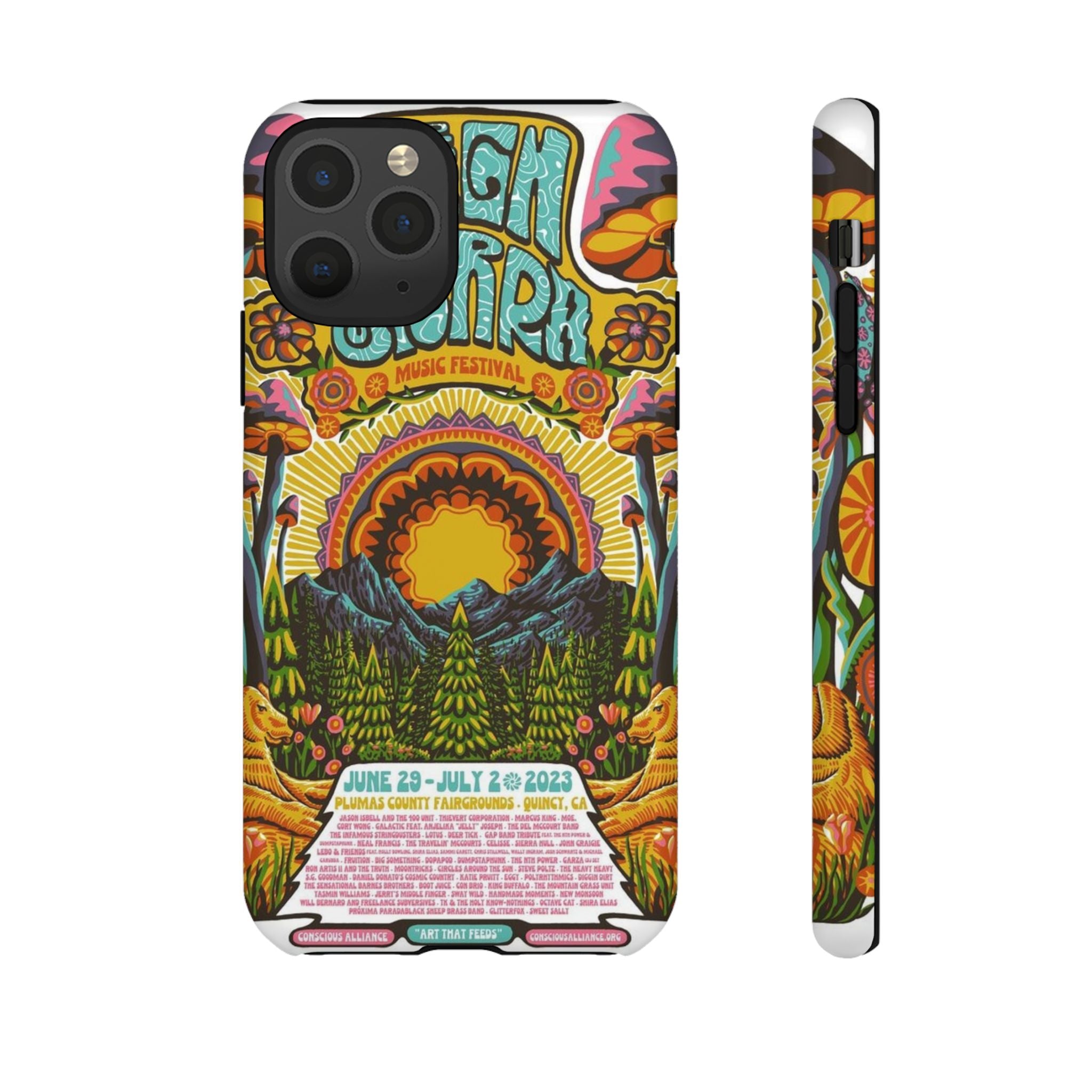 Psychedelic Festival Forest – Retro Mushroom Tough iPhone Case